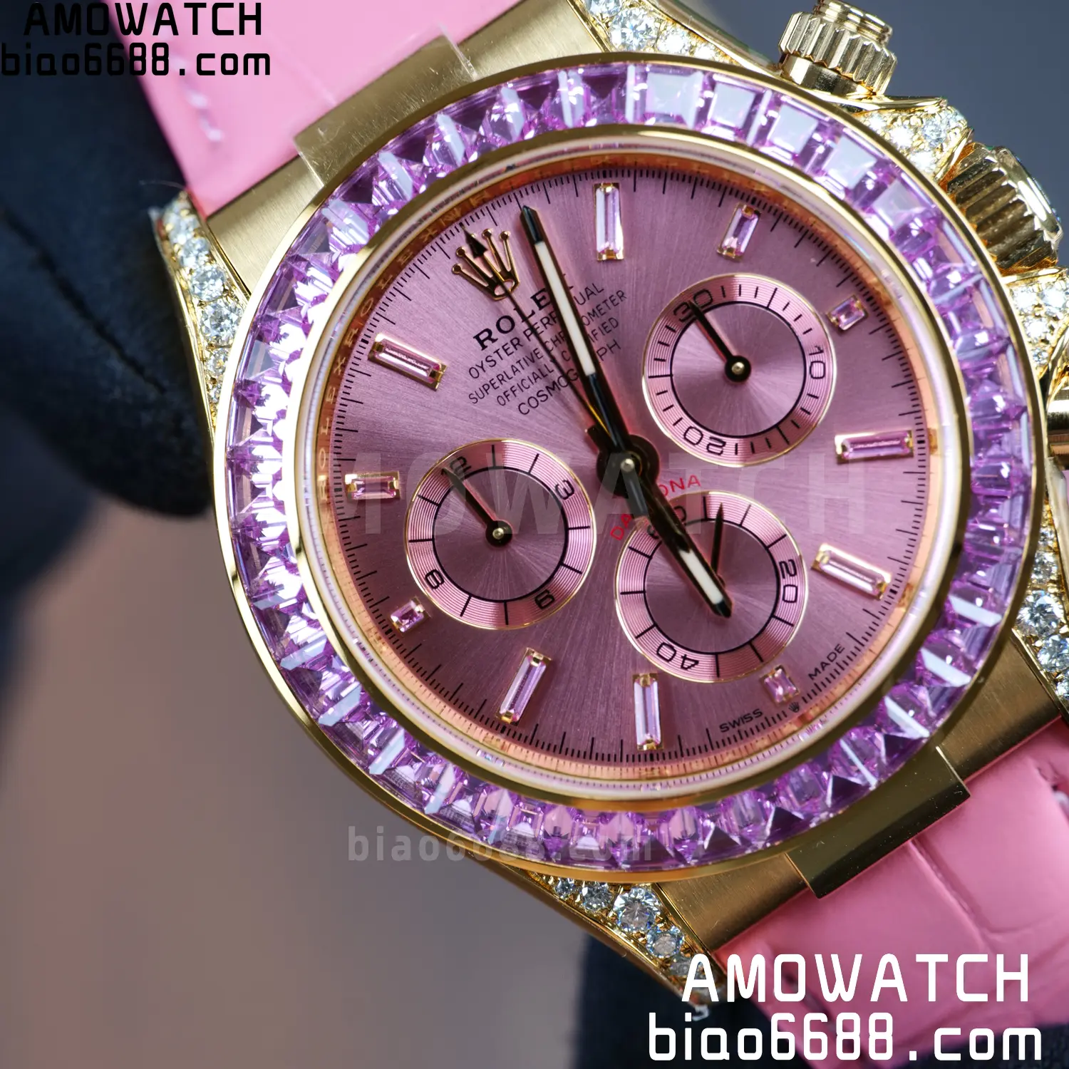 Rolex Daytona 126538TRO PPM Factory Best Edition Pink Dial on Pink Leather Strap 4130 92 365afcb9dac82b9 阿默表行AmoWatch