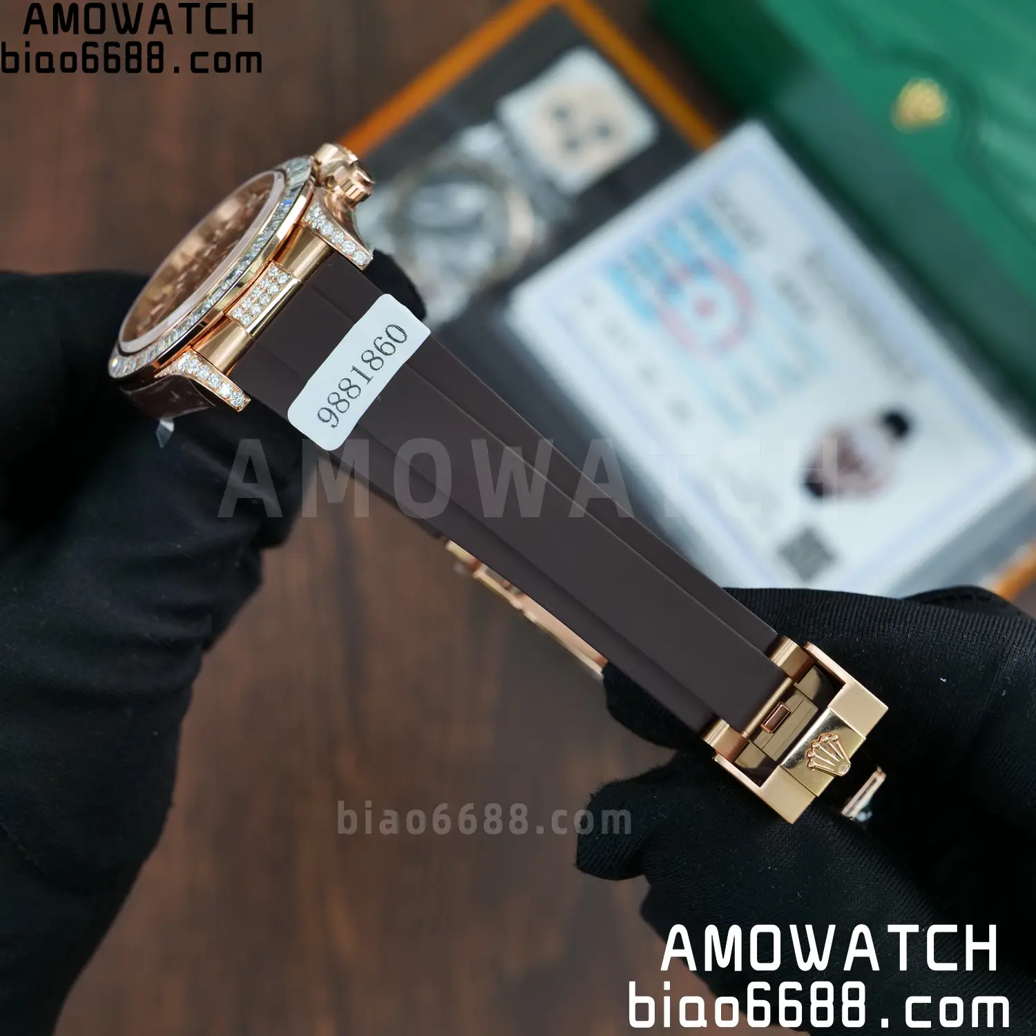 Custom Made Rolex Giraffe Daytona 126555 Mossanite with Brown Strap VS4131 (Weighted) 72 3724006aea68f28 阿默表行AmoWatch