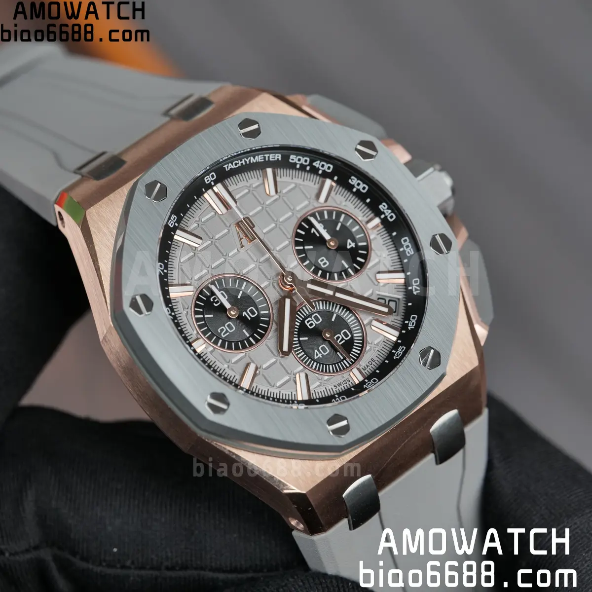 AP Royal Oak Offshore 43mm 26420OI RG DDF 1:1 Best Edition Gray Dial on Gray Rubber Super Clone 4401 (Weighted) 98 3b5717acd450dbe AMO Watch