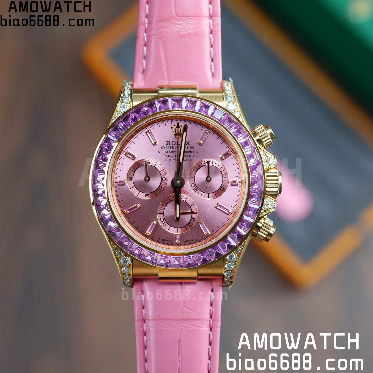 Rolex Daytona 126538TRO PPM Factory Best Edition Pink Dial on Pink Leather Strap 4130 82 4472a5f47d9c6a9 阿默表行AmoWatch