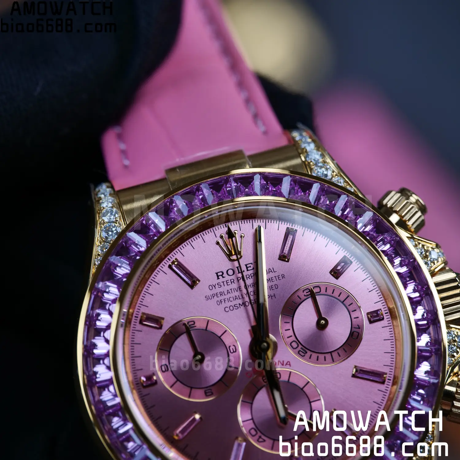 Rolex Daytona 126538TRO PPM Factory Best Edition Pink Dial on Pink Leather Strap 4130 93 46170a2e25e22bb 阿默表行AmoWatch