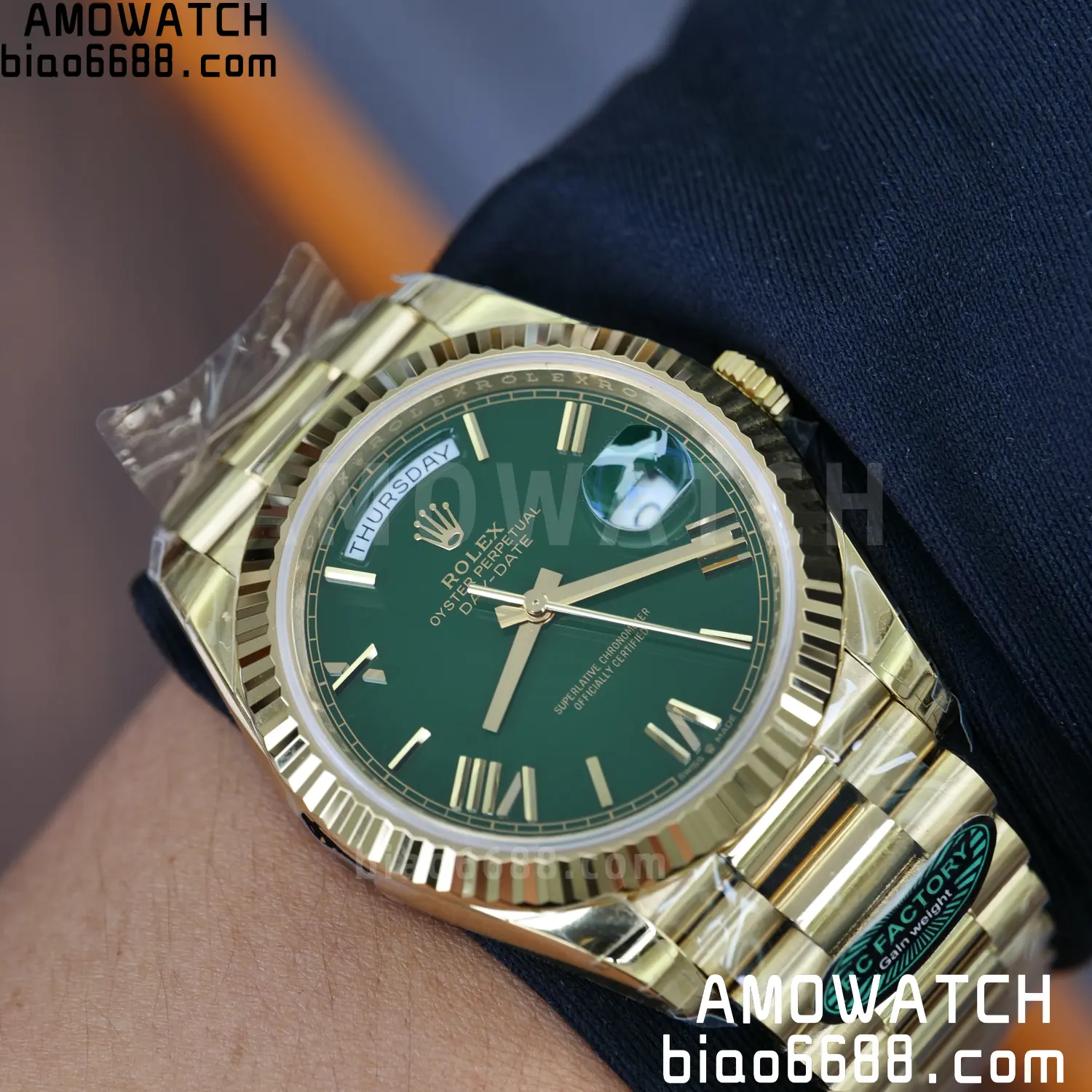 Rolex Day Date 40 YG 228238 RCF 1:1 Best Edition Green Dial on President Bracelet VR3255 (211g) 84 4b475a83fad5fae AMO Watch