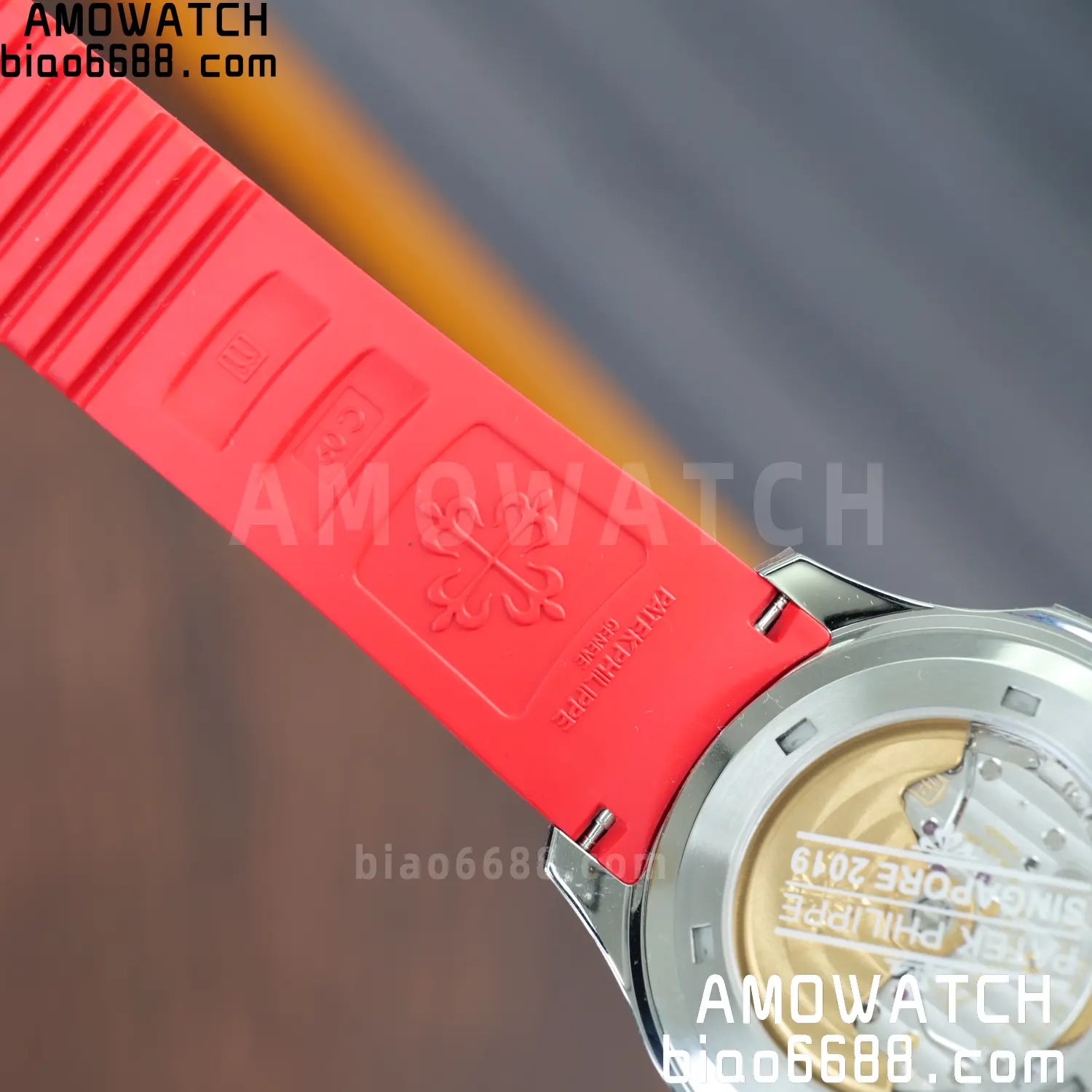 PP Aquanaut 5167 SS Singapore DDF 1:1 Best Edition Gray Dial on Red Rubber Strap DD324 V2 100 4c4a10b6fb11ec3 AMO Watch