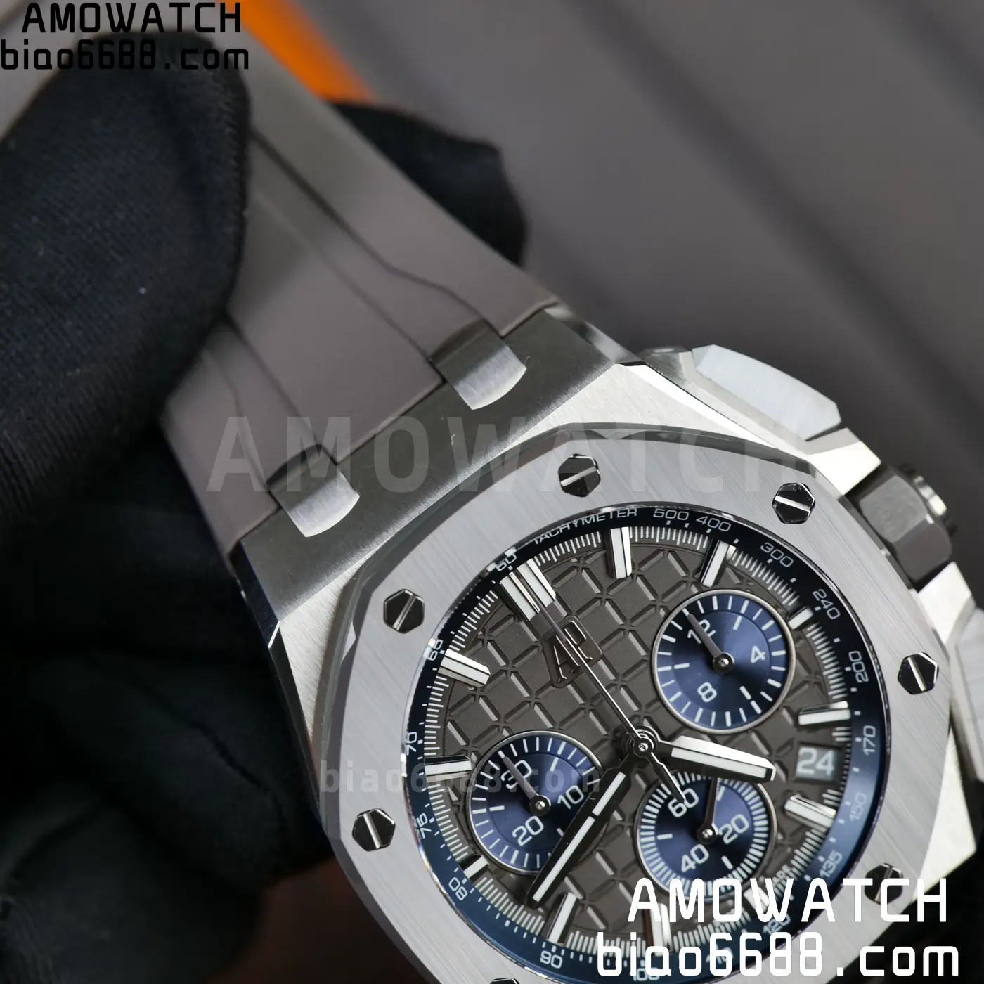 AP Royal Oak Offshore 43mm 26420so SS DDF 1:1 Best Edition Gray/Blue Dial on Gray Rubber Strap DD4401 Super Clone 84 4cee070ce51c53e 阿默表行AmoWatch