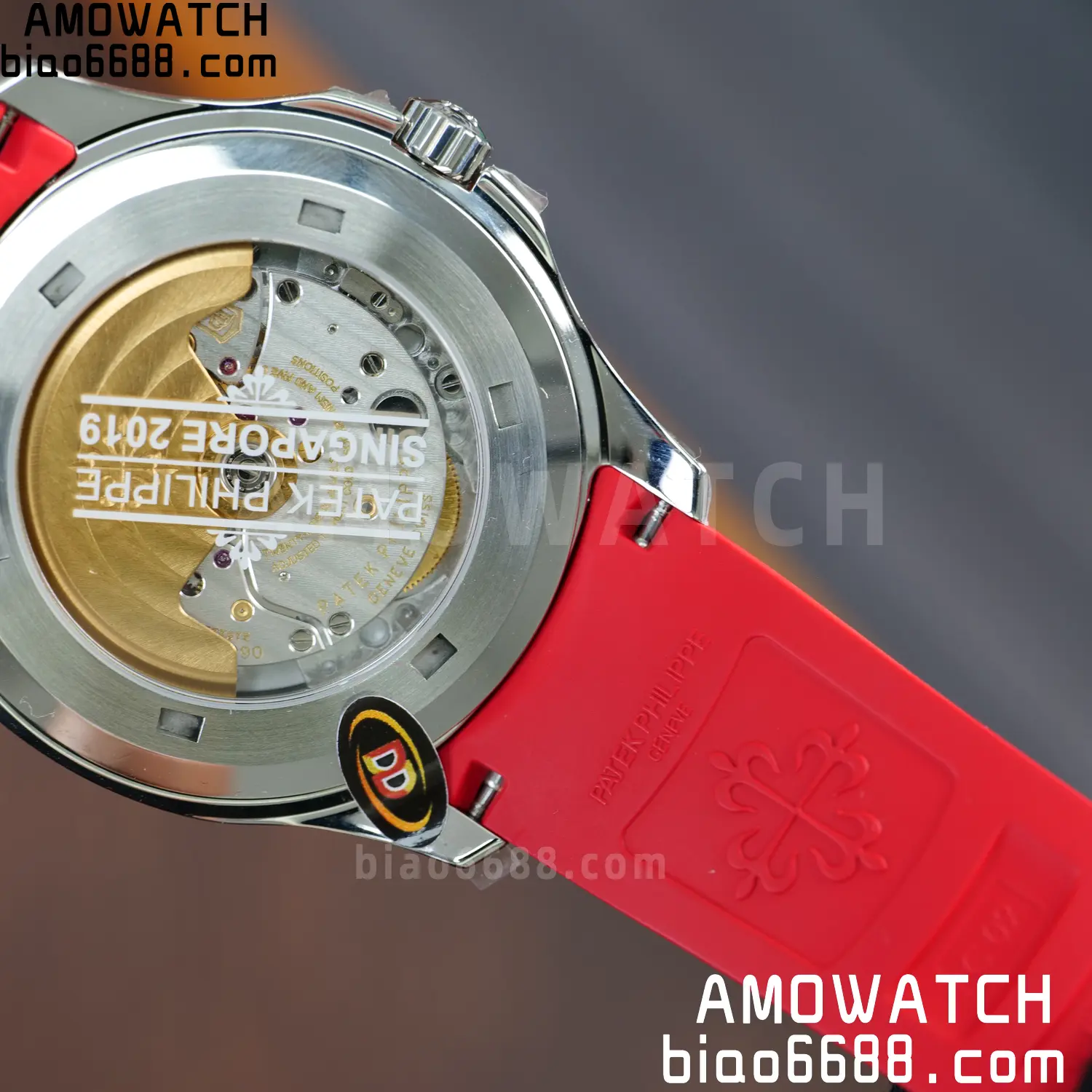 PP Aquanaut 5167 SS Singapore DDF 1:1 Best Edition Gray Dial on Red Rubber Strap DD324 V2 99 4d1e0c2d4fdfd11 AMO Watch