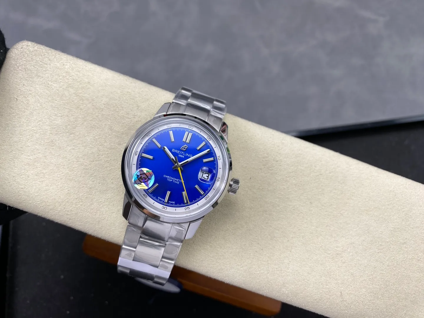 Breitling Top Time B31 BLF 1:1 Best Edition Blue Dial Yellow Hand on SS Bracelet AB31 20 4d9532e3a01ab28 阿默表行AmoWatch