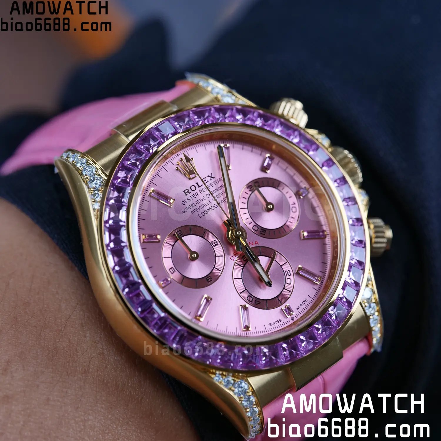 Rolex Daytona 126538TRO PPM Factory Best Edition Pink Dial on Pink Leather Strap 4130 103 4dd0df19404e07c 阿默表行AmoWatch