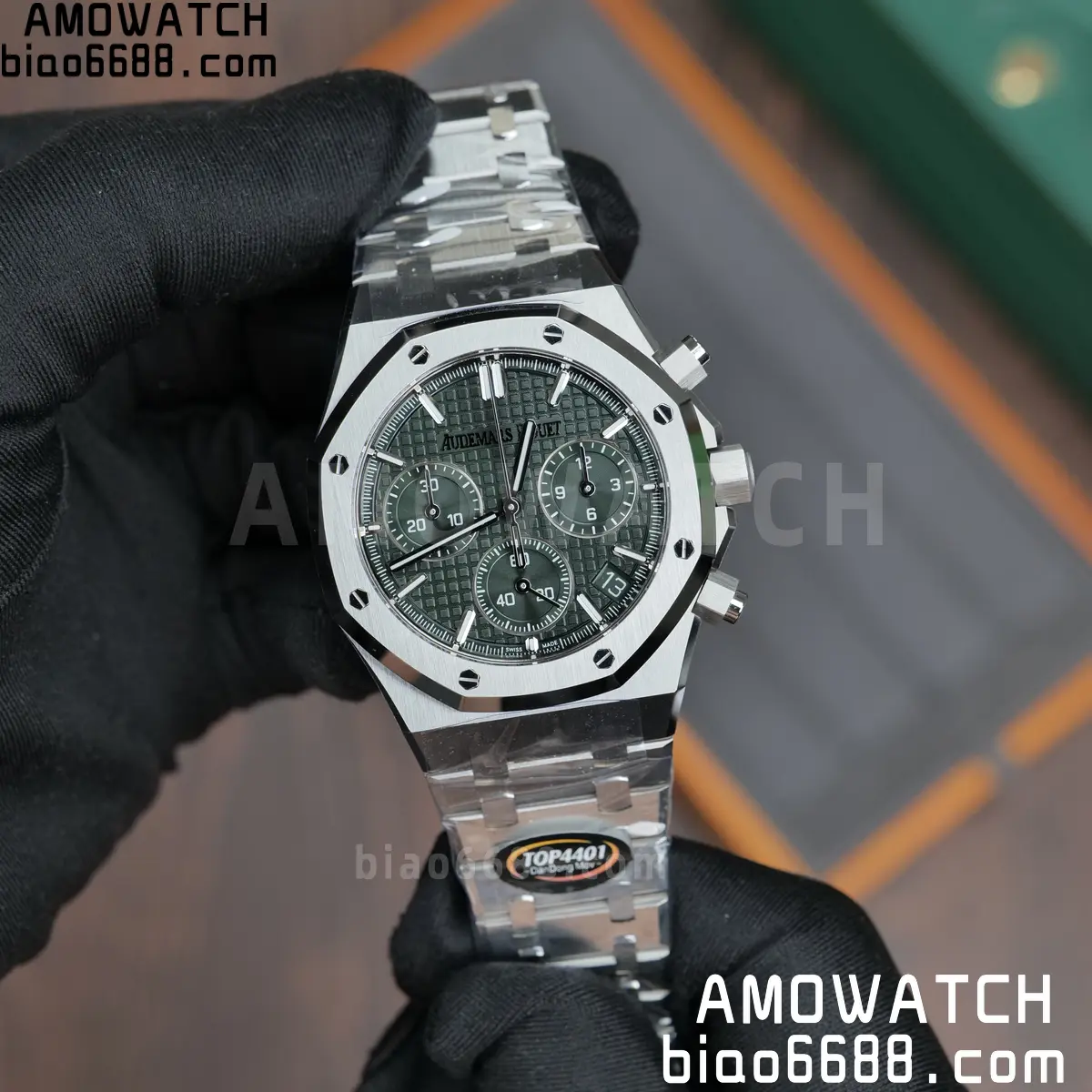 Royal Oak Chrono 26240 SS TOPF 1:1 Best Edition Green Dial on SS Bracelet SA4401 Super Clone 88 50d9dd1f9dc719e 阿默表行AmoWatch