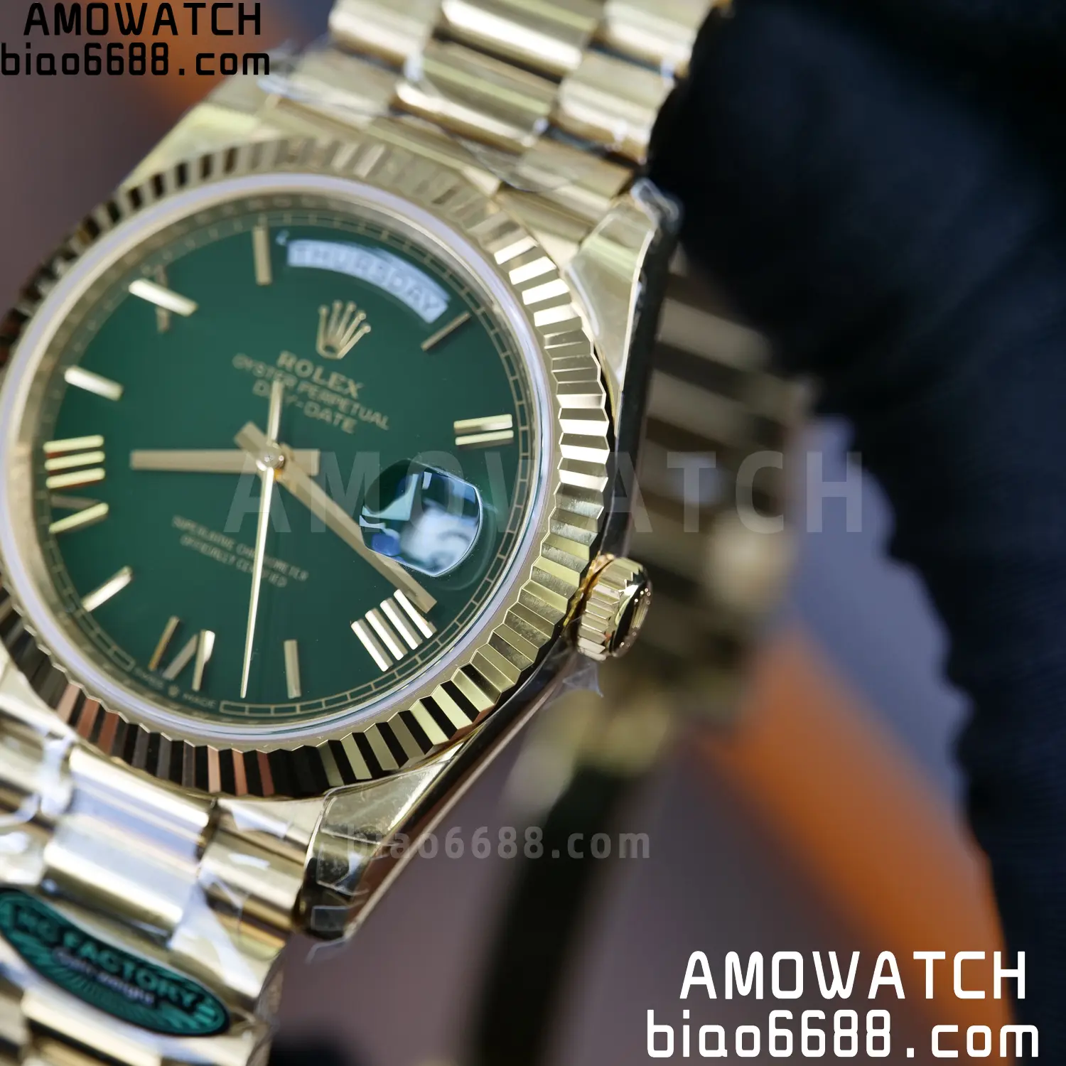 Rolex Day Date 40 YG 228238 RCF 1:1 Best Edition Green Dial on President Bracelet VR3255 (211g) 70 53060b332a21db9 AMO Watch