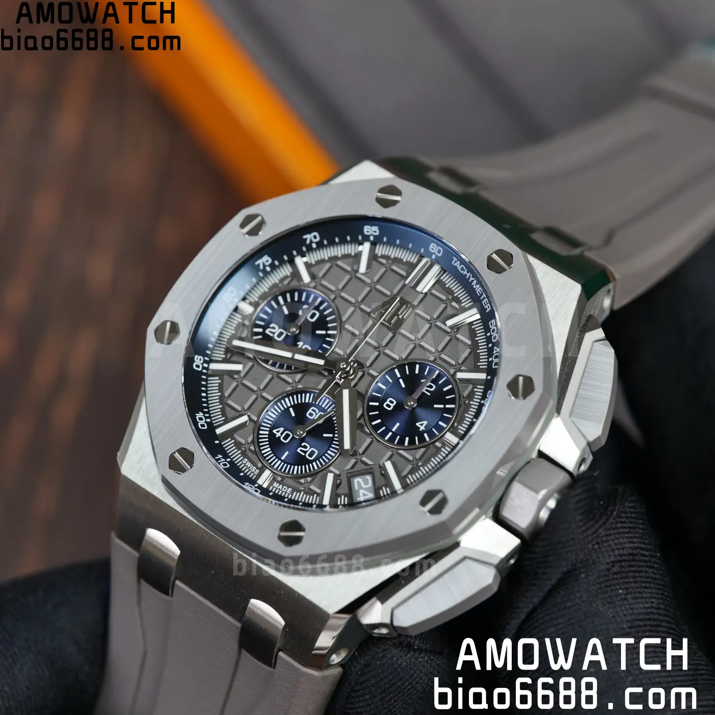 AP Royal Oak Offshore 43mm 26420so SS DDF 1:1 Best Edition Gray/Blue Dial on Gray Rubber Strap DD4401 Super Clone 83 5637829f56a8434 阿默表行AmoWatch