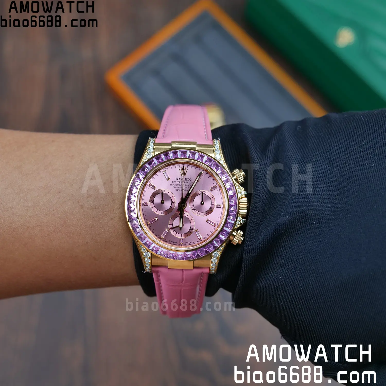 Rolex Daytona 126538TRO PPM Factory Best Edition Pink Dial on Pink Leather Strap 4130 109 5709118f068aa8e 阿默表行AmoWatch