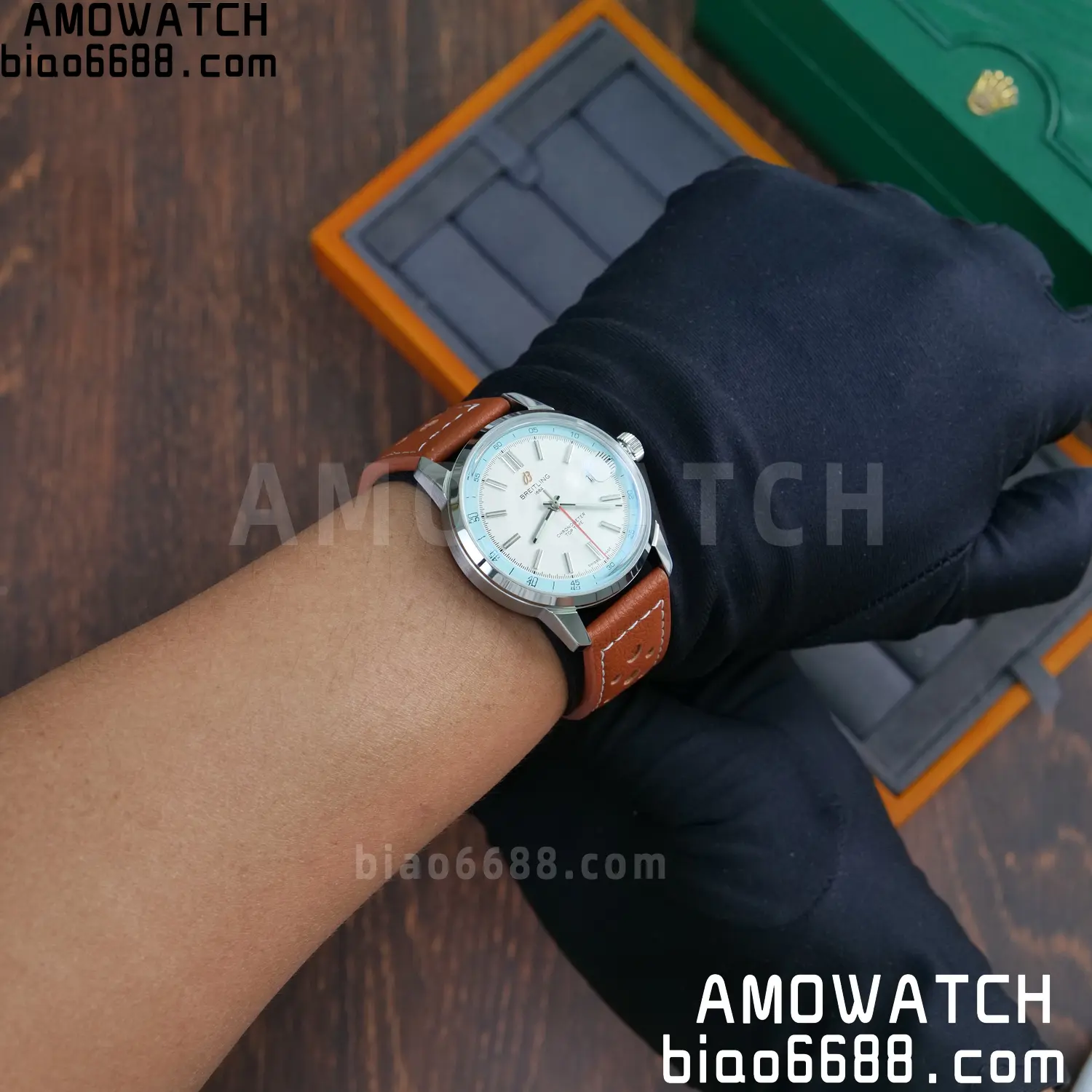 BREITLING Top Time B31 BLF 1:1 Best Edition White Dial Orange Hand on Brown Leather Strap 117 5a59f3d67d9ccff 阿默表行AmoWatch
