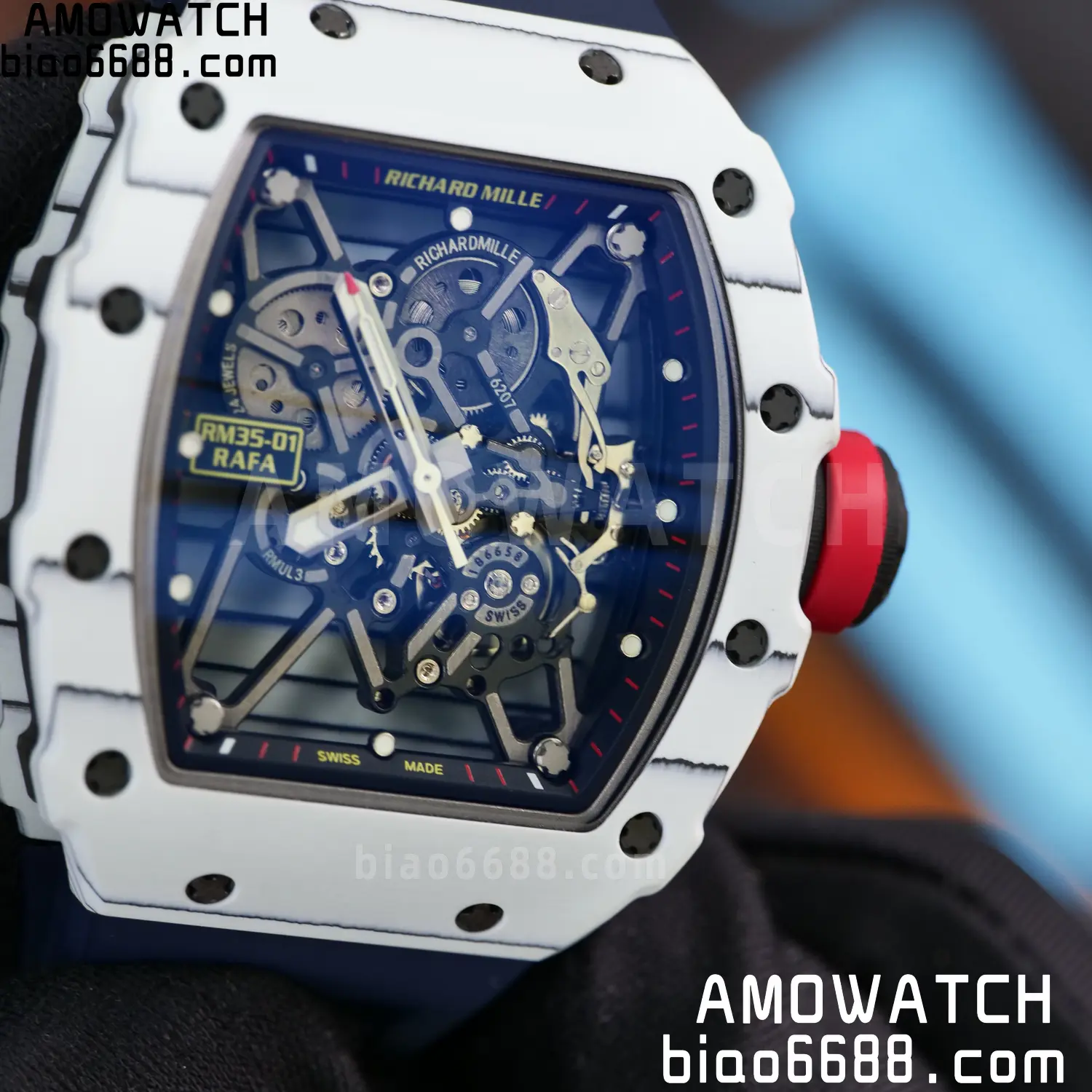 Custom Made RICHARD MILLE RM035 RM35-01 White Carbon BBR 95 5b4c714fd039e0e AMO Watch