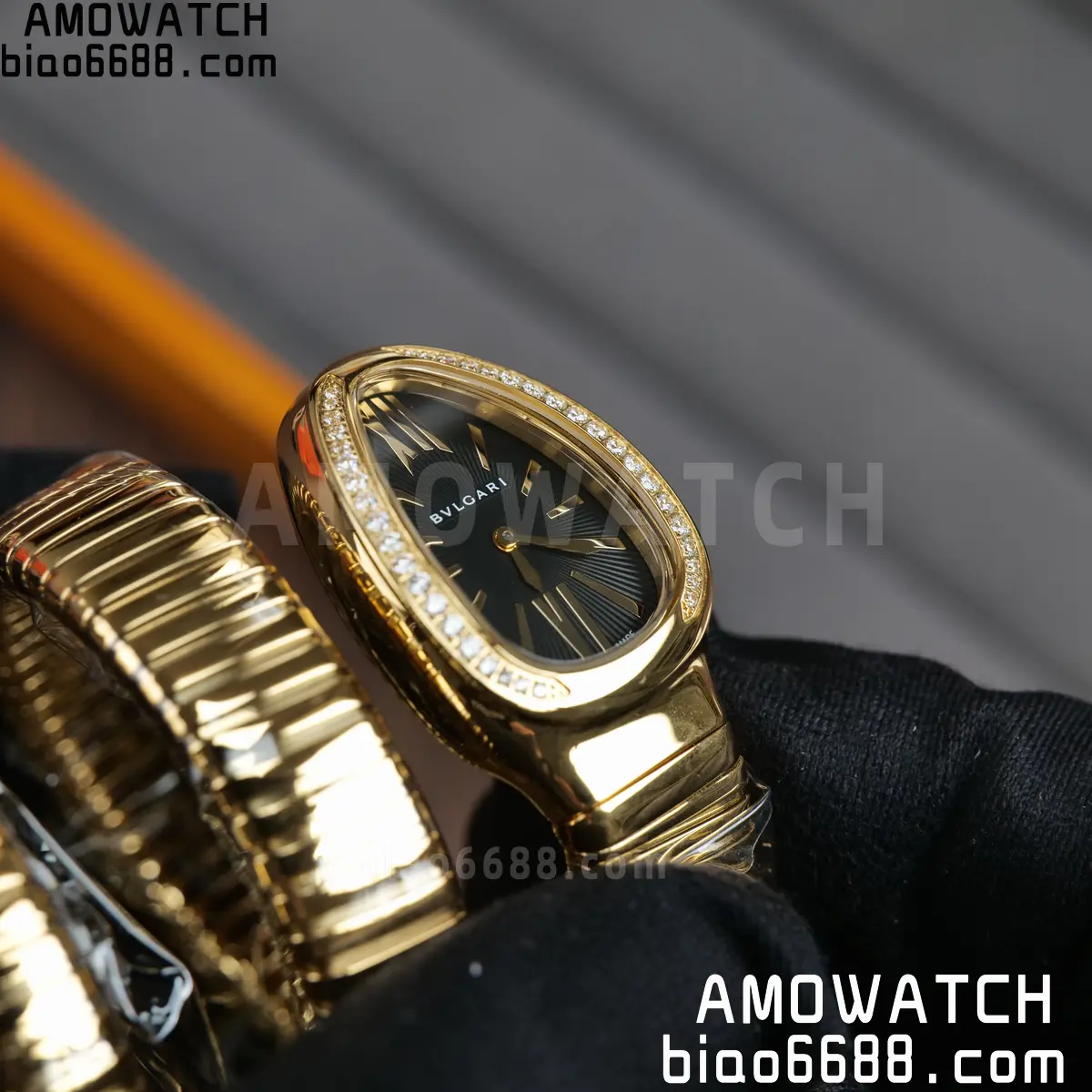 BVLGARI SERPENTI YG BVF 1:1 Best Edition Black Dial on YG Bracelet ETA Quartz 68 5c5a033df14a79b 阿默表行AmoWatch