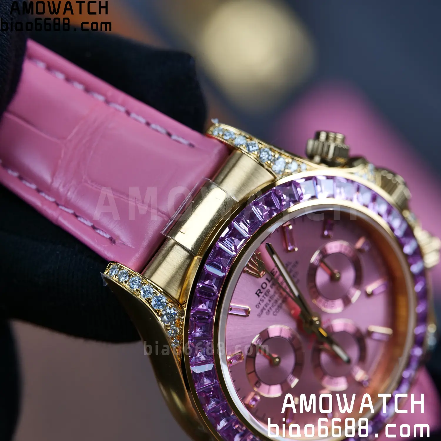 Rolex Daytona 126538TRO PPM Factory Best Edition Pink Dial on Pink Leather Strap 4130 90 5c8262f7cc04d41 阿默表行AmoWatch