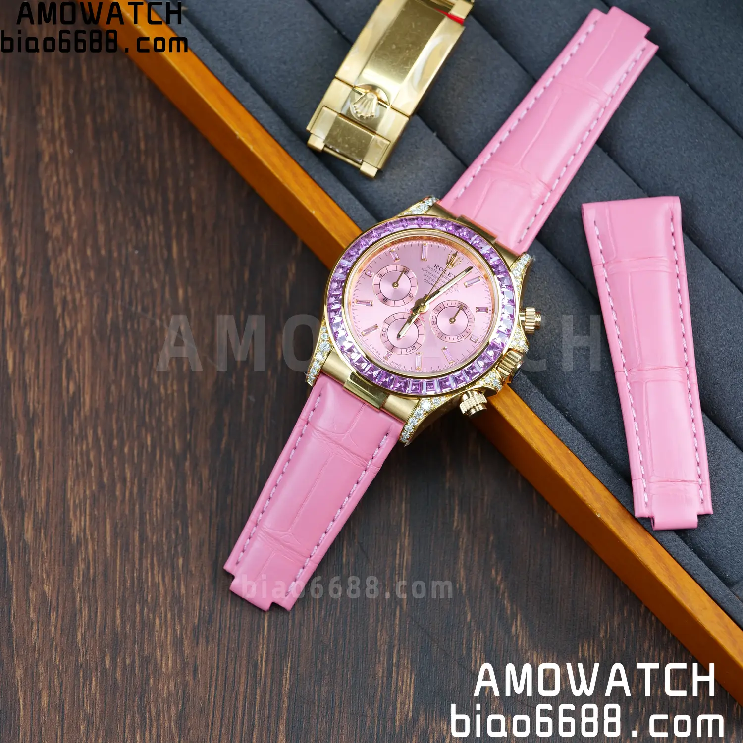 Rolex Daytona 126538TRO PPM Factory Best Edition Pink Dial on Pink Leather Strap 4130 96 5ec88385256d91e 阿默表行AmoWatch