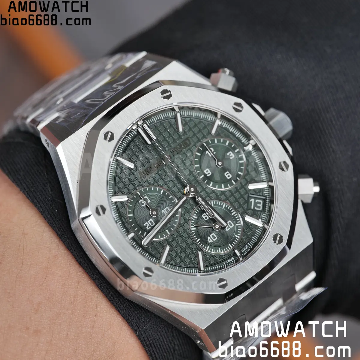 Royal Oak Chrono 26240 SS TOPF 1:1 Best Edition Green Dial on SS Bracelet SA4401 Super Clone 115 607dcfab08f9b86 阿默表行AmoWatch