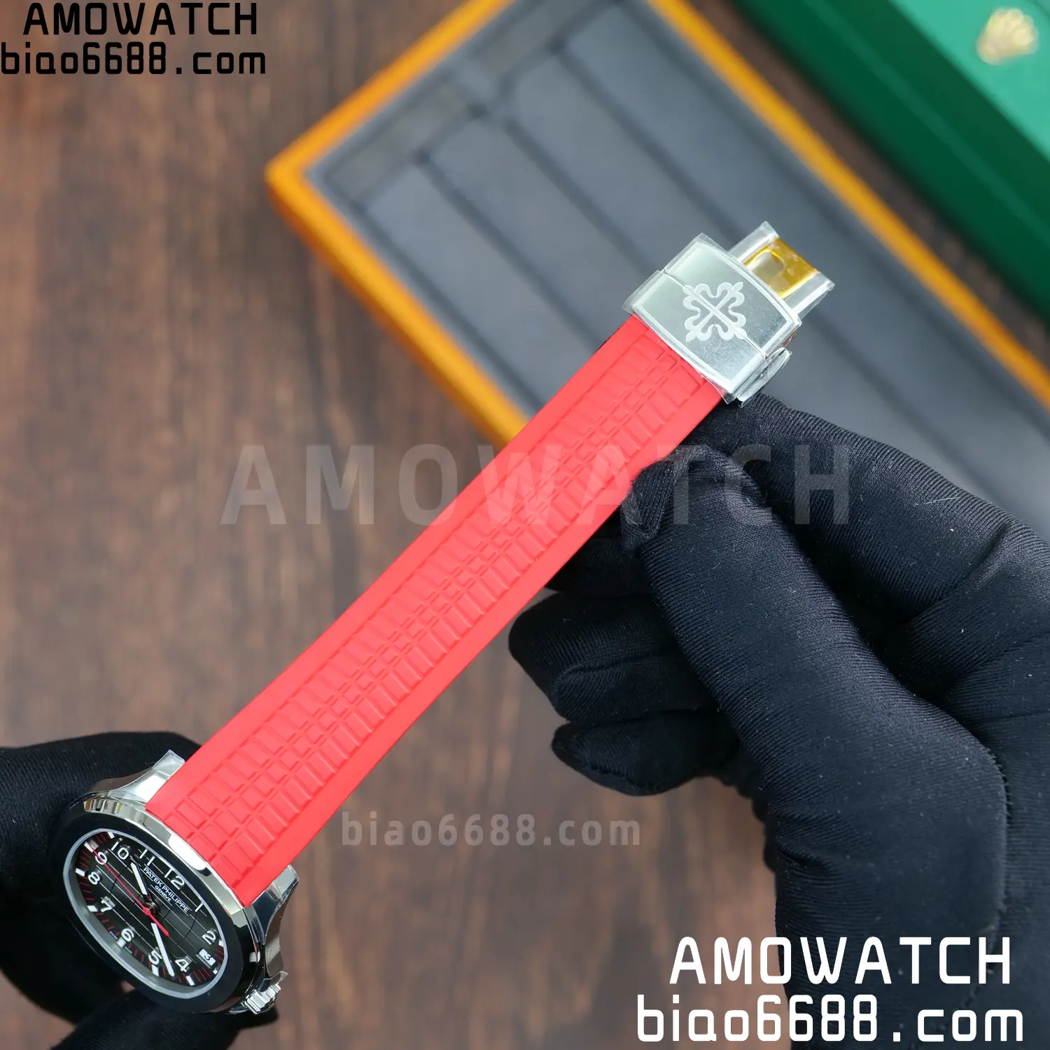 PP Aquanaut 5167 SS Singapore DDF 1:1 Best Edition Gray Dial on Red Rubber Strap DD324 V2 77 60b91699b1c65ff AMO Watch