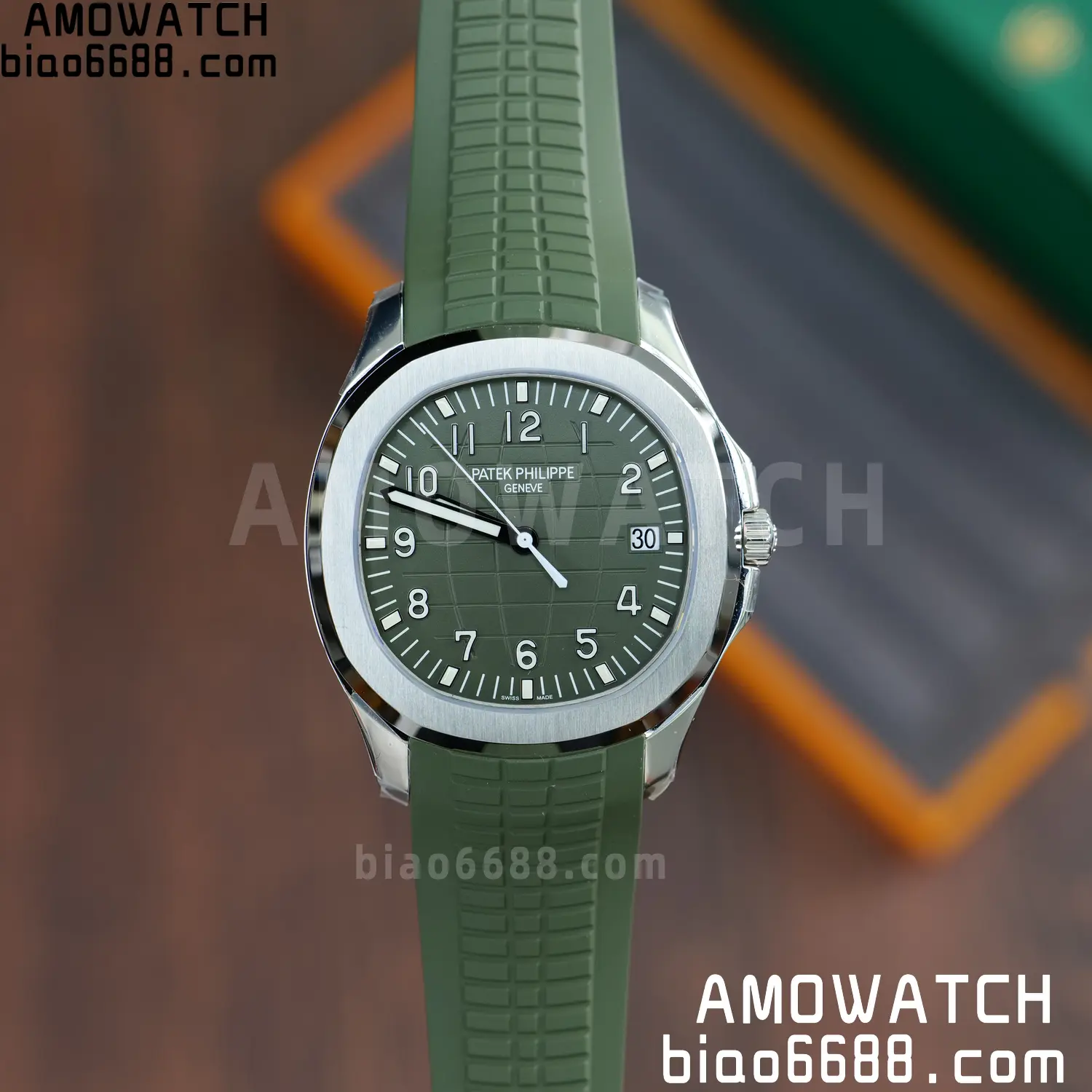 PP Aquanaut 5168G 42mm SS VF 1:1 Best Edition Green Dial on Green Rubber Strap DD324 Weighted 88 699114bad805801 AMO Watch