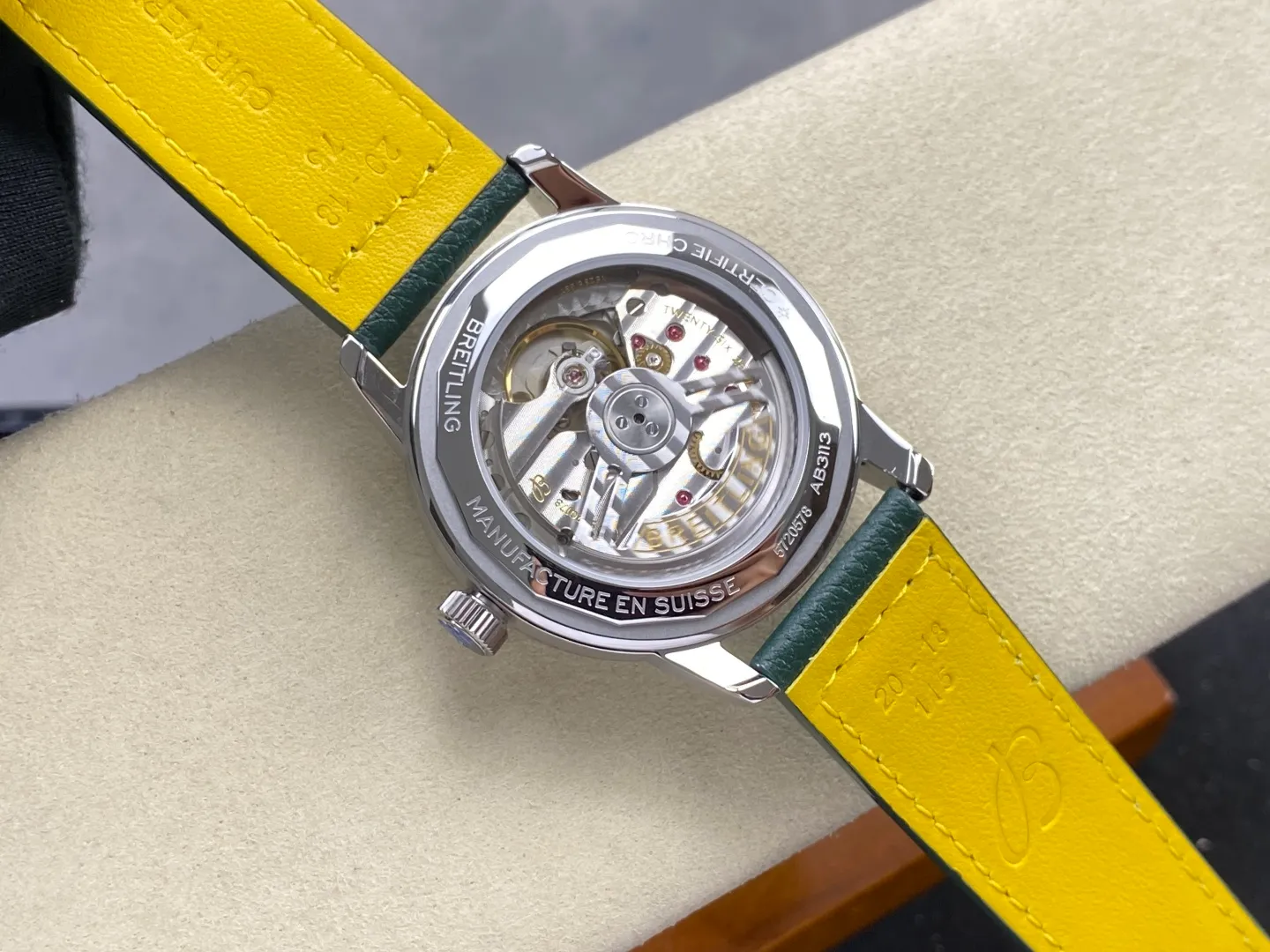 Breitling Top Time B31 BLF 1:1 Best Edition Green Dial Orange Hand on Green Leather Strap AB31 25 6aa4d3c8b87e904 阿默表行AmoWatch