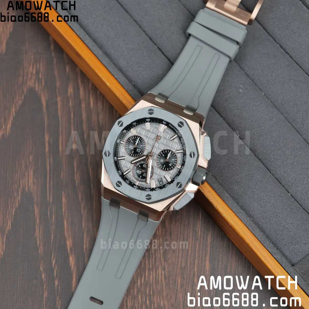 AP Royal Oak Offshore 43mm 26420OI RG DDF 1:1 Best Edition Gray Dial on Gray Rubber Super Clone 4401 (Weighted) 115 6c292f1b0a560ae AMO Watch