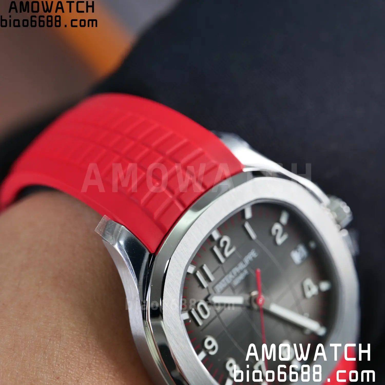 PP Aquanaut 5167 SS Singapore DDF 1:1 Best Edition Gray Dial on Red Rubber Strap DD324 V2 105 6d06e3f09ffc7dd AMO Watch