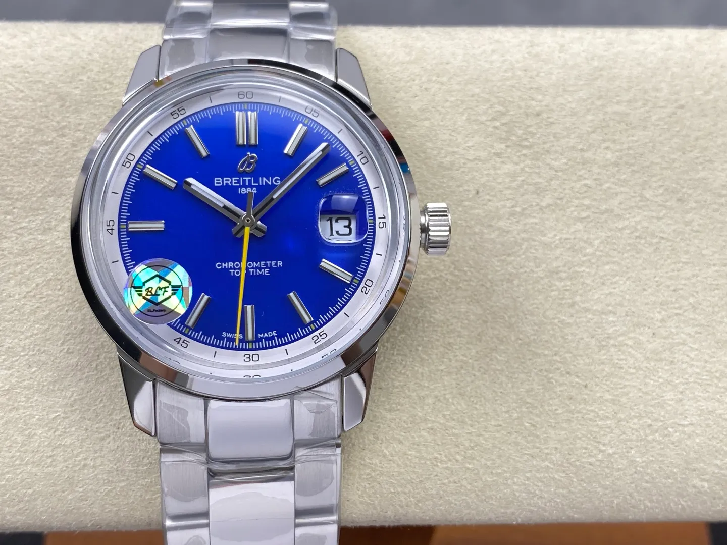 Breitling Top Time B31 BLF 1:1 Best Edition Blue Dial Yellow Hand on SS Bracelet AB31 19 721e3ac0651c378 阿默表行AmoWatch