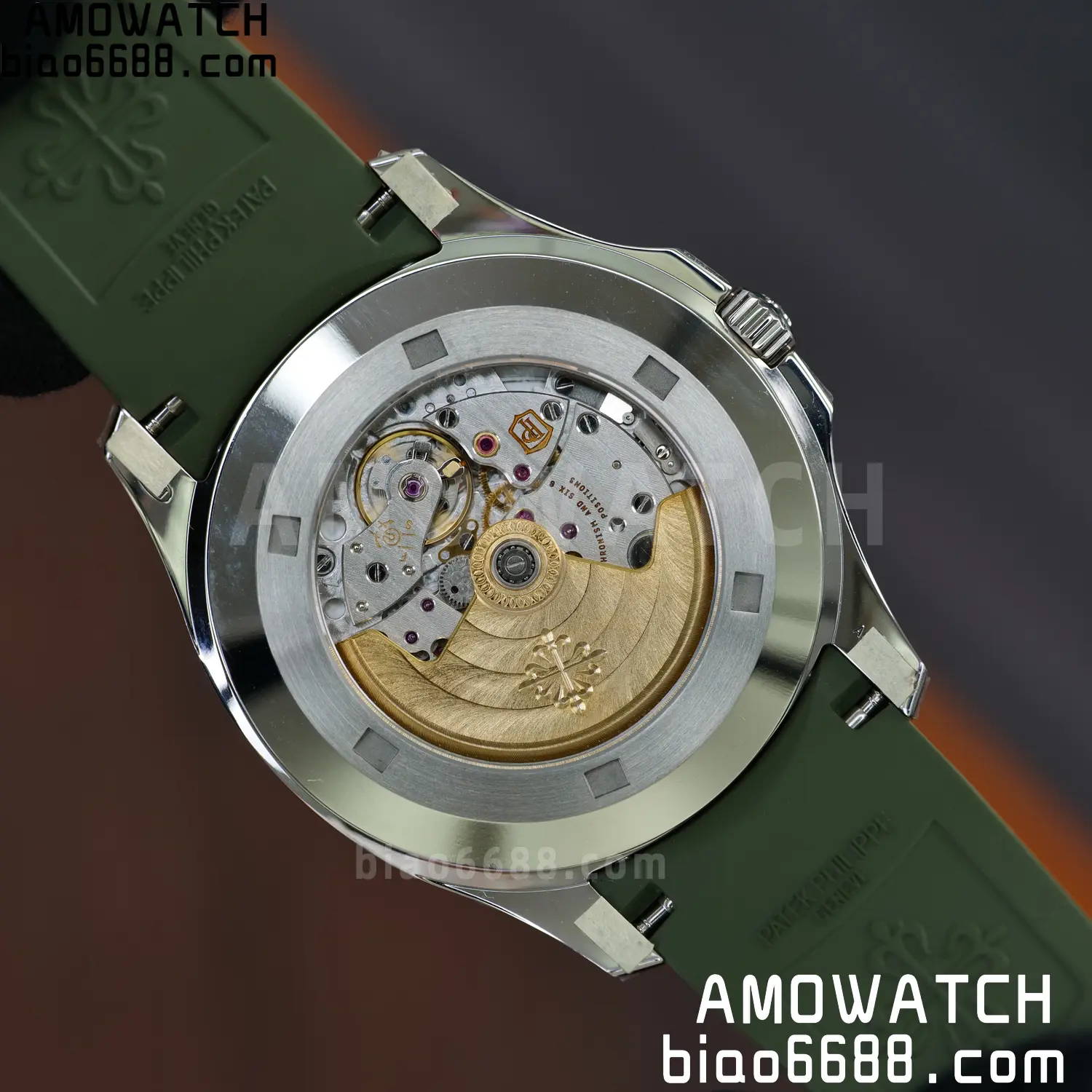 PP Aquanaut 5168G 42mm SS VF 1:1 Best Edition Green Dial on Green Rubber Strap DD324 Weighted 107 74cda9d513057c4 AMO Watch