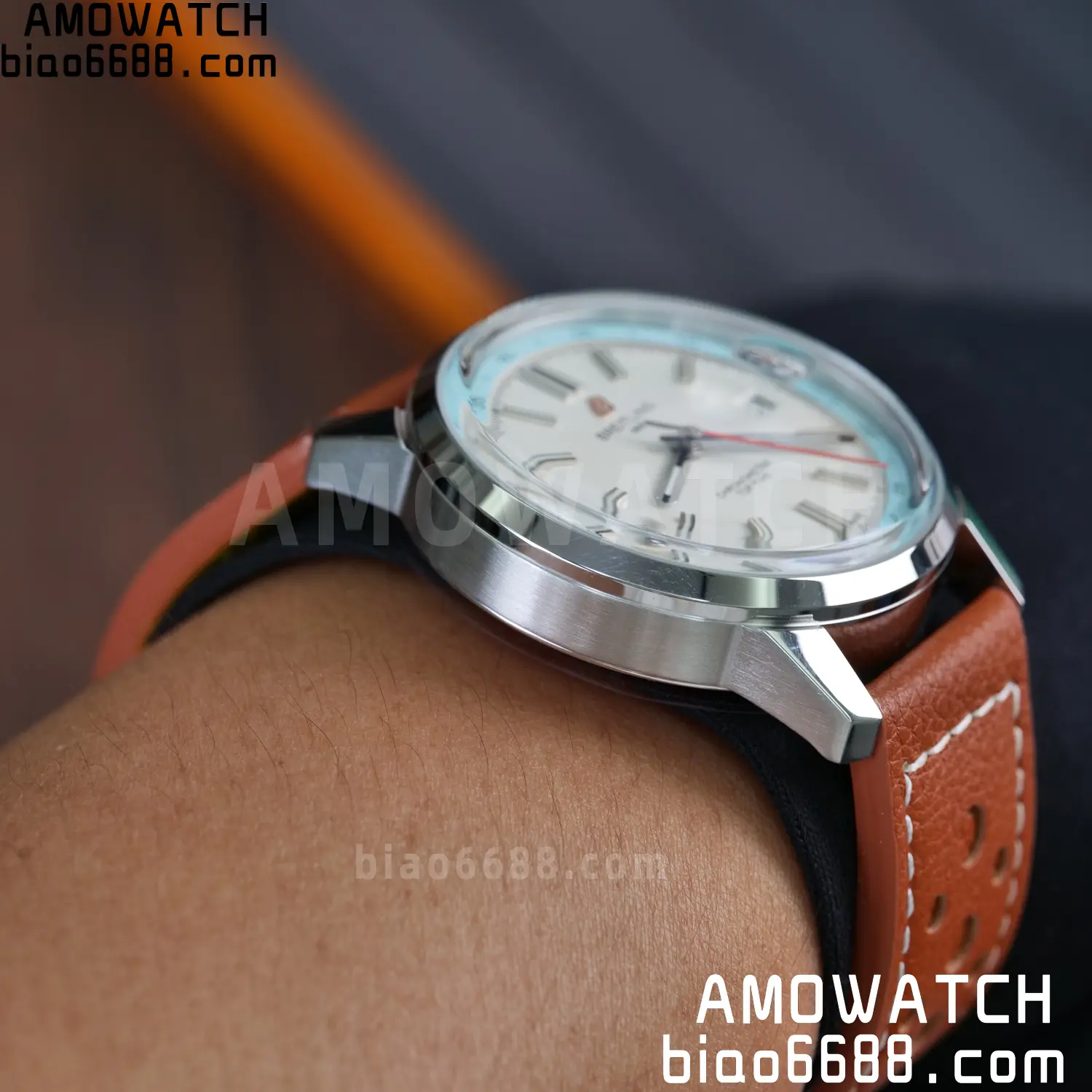BREITLING Top Time B31 BLF 1:1 Best Edition White Dial Orange Hand on Brown Leather Strap 116 75ad88a36823610 阿默表行AmoWatch