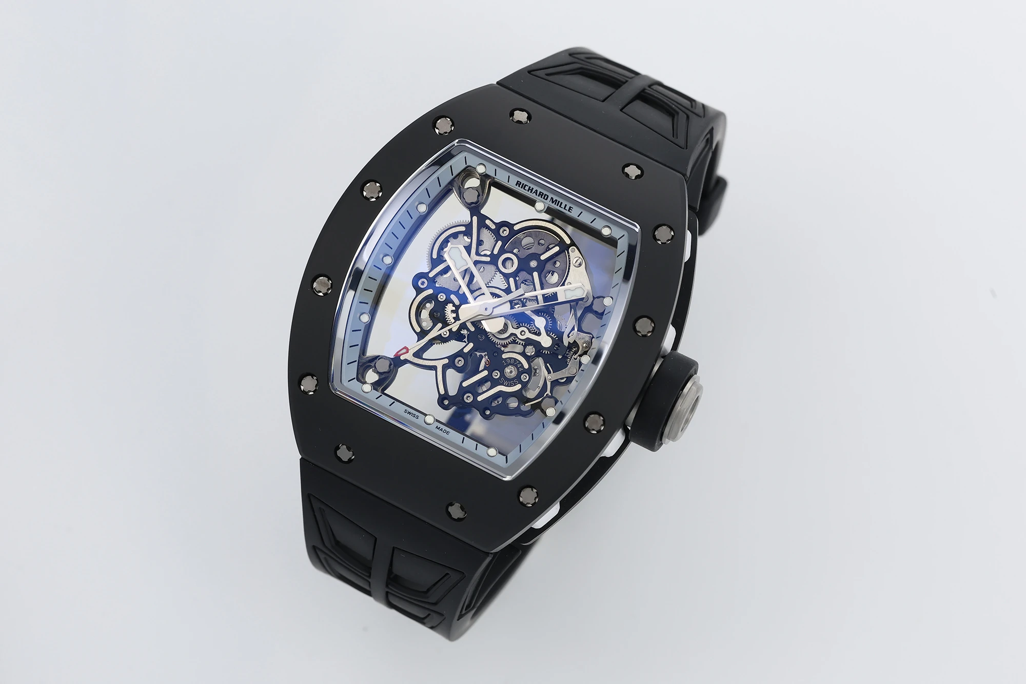 Richard Mille RM055 Black Ceramic ZF 1:1 Best Edition Blue Bezel Black Crown RMUL2 Super Clone V3 25 7bb05e53e2a1a7f 阿默表行AmoWatch
