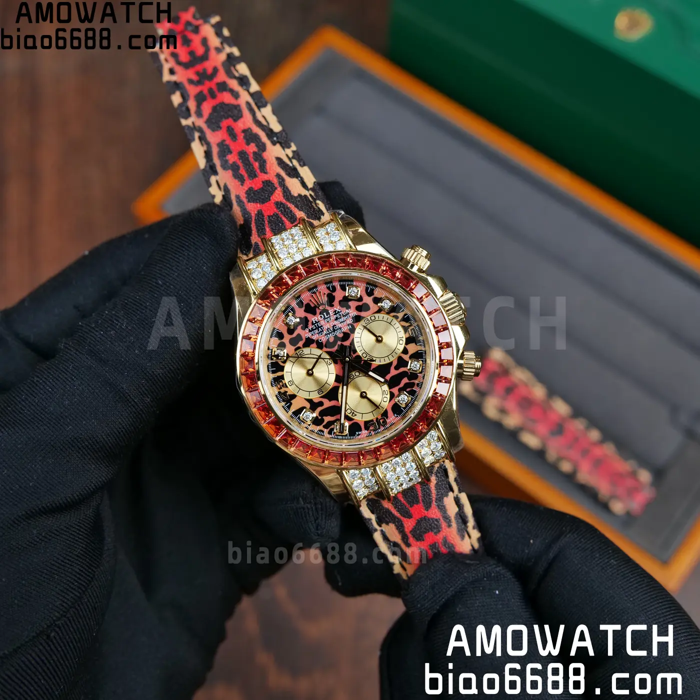 Rolex Daytona 116598SACO PPM Factory Best Edition Leopard Dial on Leopard Leather Strap 4130 71 7e611c7fa573e94 阿默表行AmoWatch