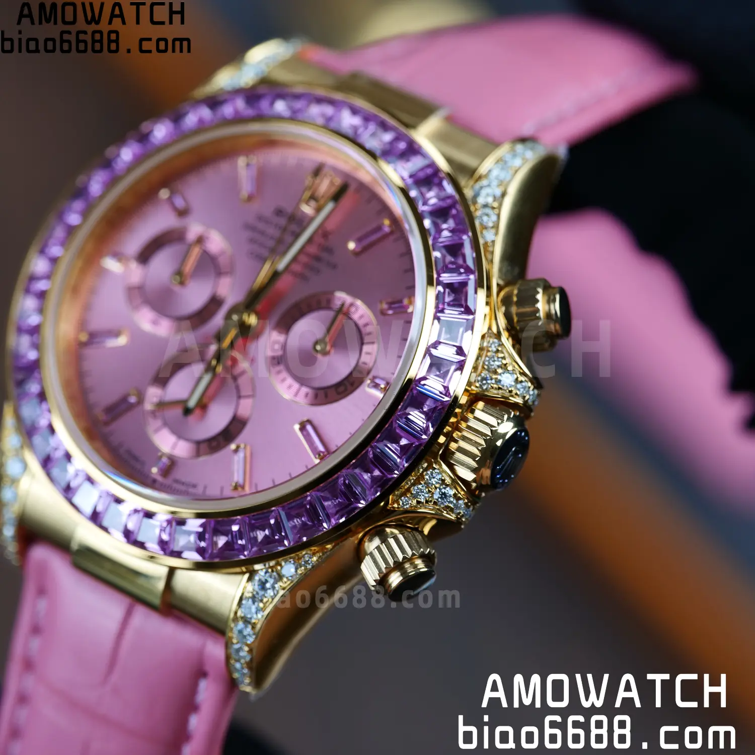 Rolex Daytona 126538TRO PPM Factory Best Edition Pink Dial on Pink Leather Strap 4130 87 803a937701ccd11 阿默表行AmoWatch