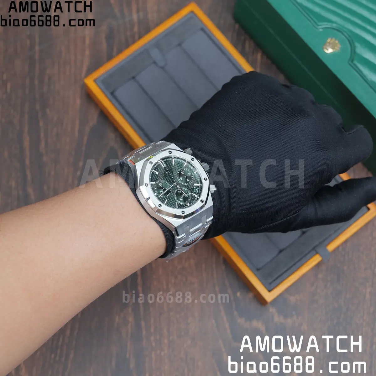 Royal Oak Chrono 26240 SS TOPF 1:1 Best Edition Green Dial on SS Bracelet SA4401 Super Clone 120 8601ba1ed4f5057 阿默表行AmoWatch