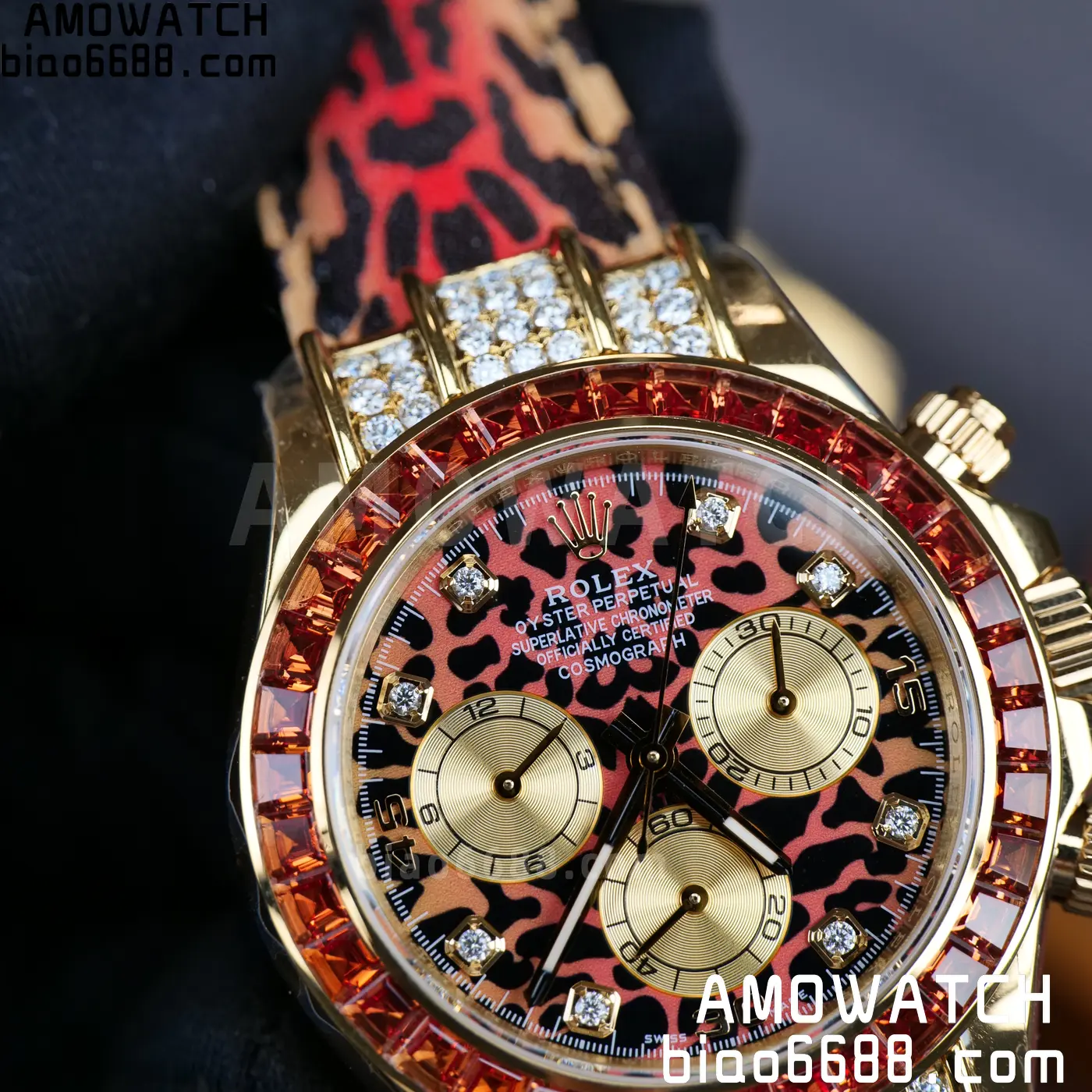 Rolex Daytona 116598SACO PPM Factory Best Edition Leopard Dial on Leopard Leather Strap 4130 89 861519cc2a3f915 阿默表行AmoWatch