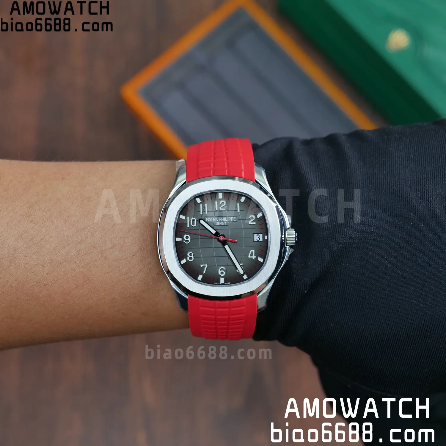 PP Aquanaut 5167 SS Singapore DDF 1:1 Best Edition Gray Dial on Red Rubber Strap DD324 V2 108 86969bd737afd6c AMO Watch