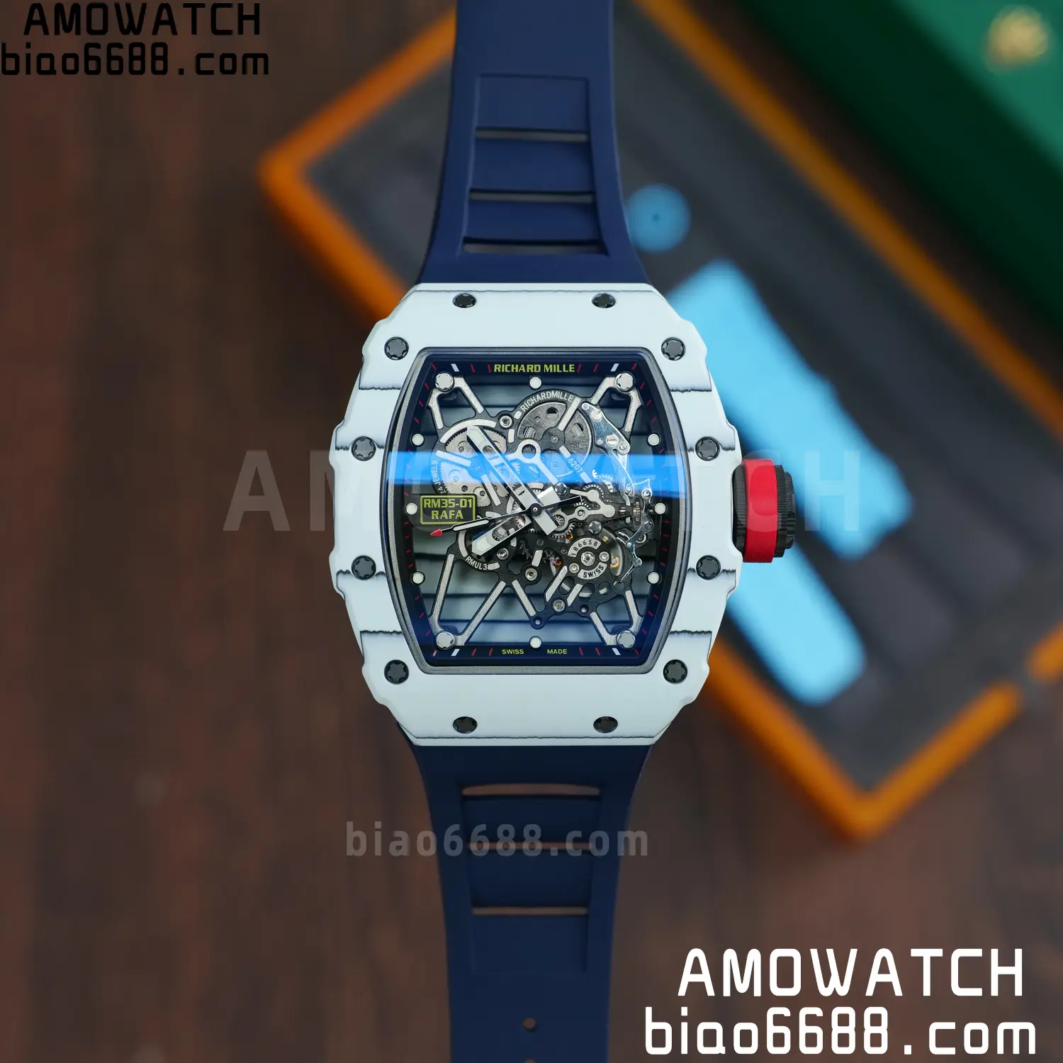 Custom Made RICHARD MILLE RM035 RM35-01 White Carbon BBR 80 8d9e65eb5921f37 AMO Watch