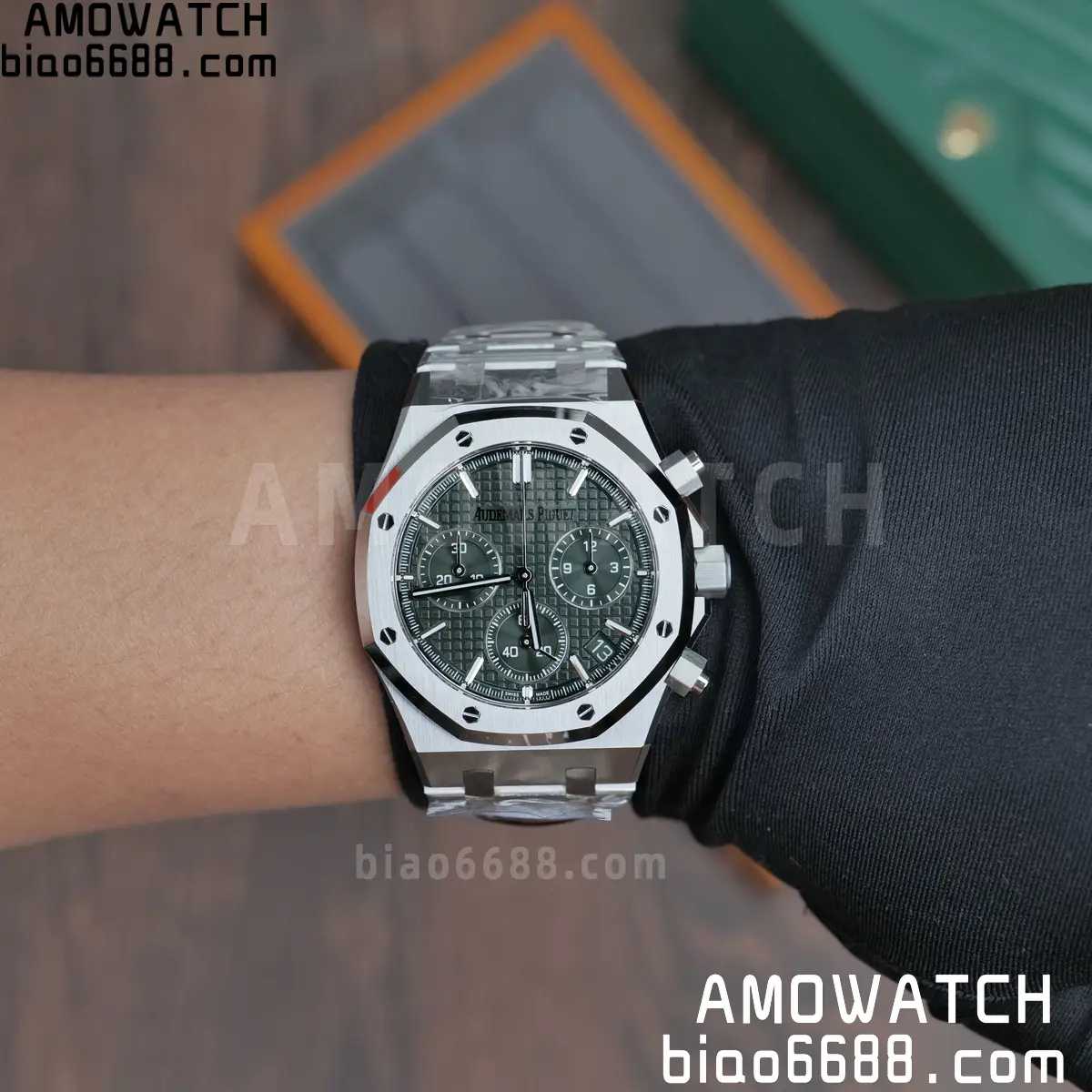 Royal Oak Chrono 26240 SS TOPF 1:1 Best Edition Green Dial on SS Bracelet SA4401 Super Clone 121 8e8e4e4a9f171f0 阿默表行AmoWatch
