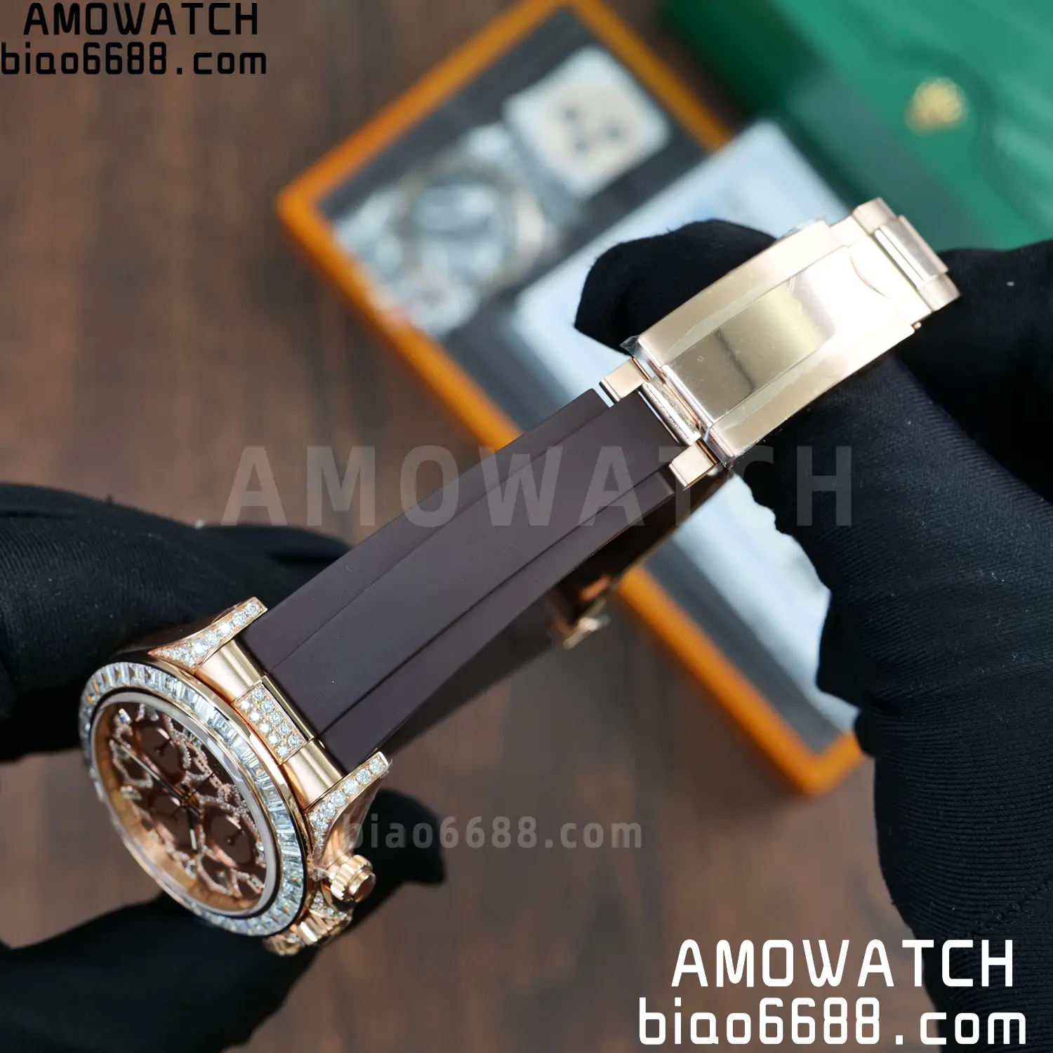 Custom Made Rolex Giraffe Daytona 126555 Mossanite with Brown Strap VS4131 (Weighted) 71 8f40a0adbfd5c72 阿默表行AmoWatch