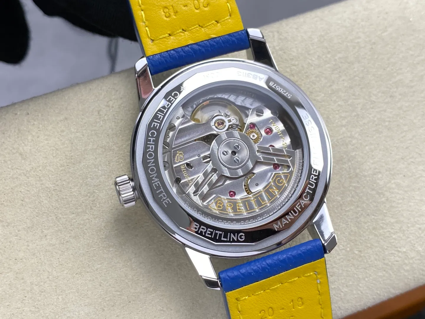Breitling Top Time B31 BLF 1:1 Best Edition Blue Dial Orange Hand on Blue Leather Strap AB31 25 9000c3e1bd7cda3 阿默表行AmoWatch