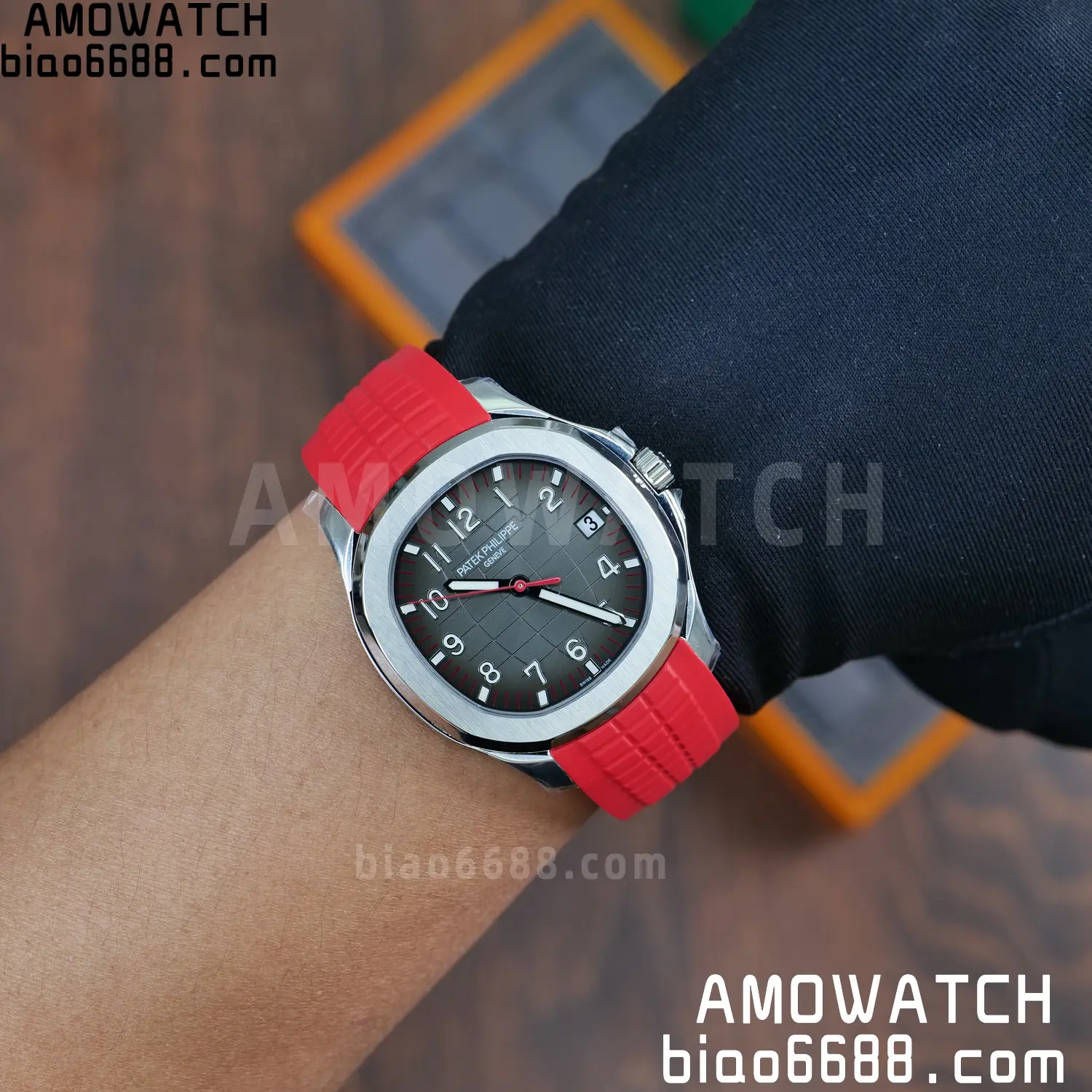 PP Aquanaut 5167 SS Singapore DDF 1:1 Best Edition Gray Dial on Red Rubber Strap DD324 V2 109 95812c0efe3d98d AMO Watch