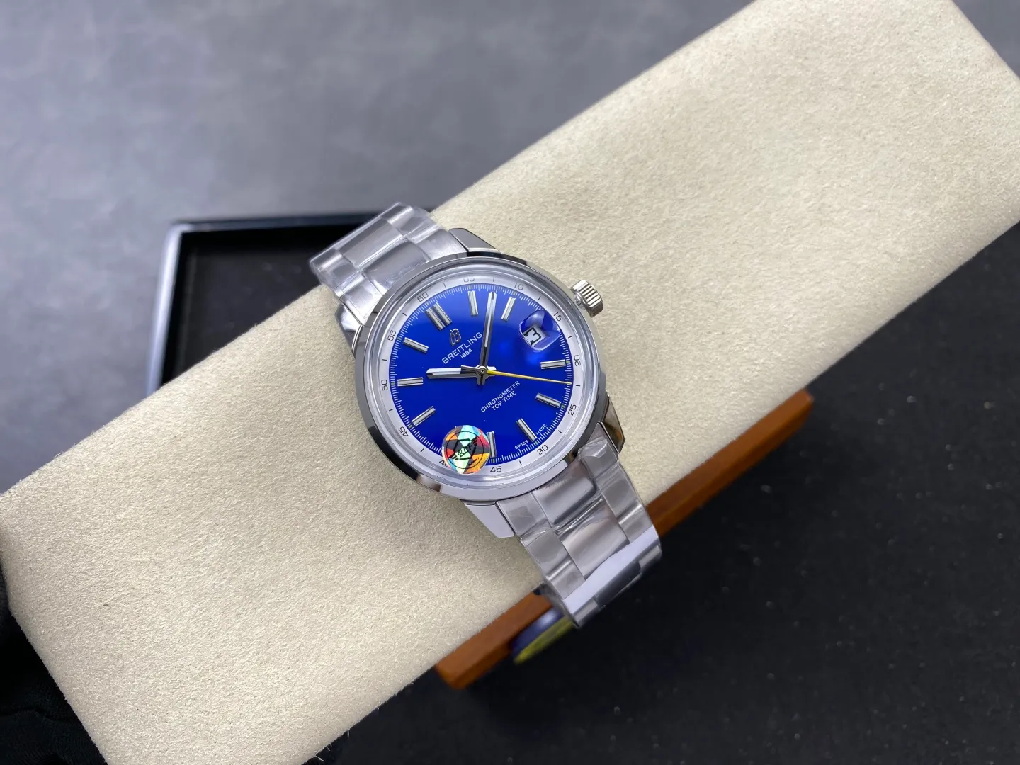 Breitling Top Time B31 BLF 1:1 Best Edition Blue Dial Yellow Hand on SS Bracelet AB31 22 9683fc28338f9da 阿默表行AmoWatch