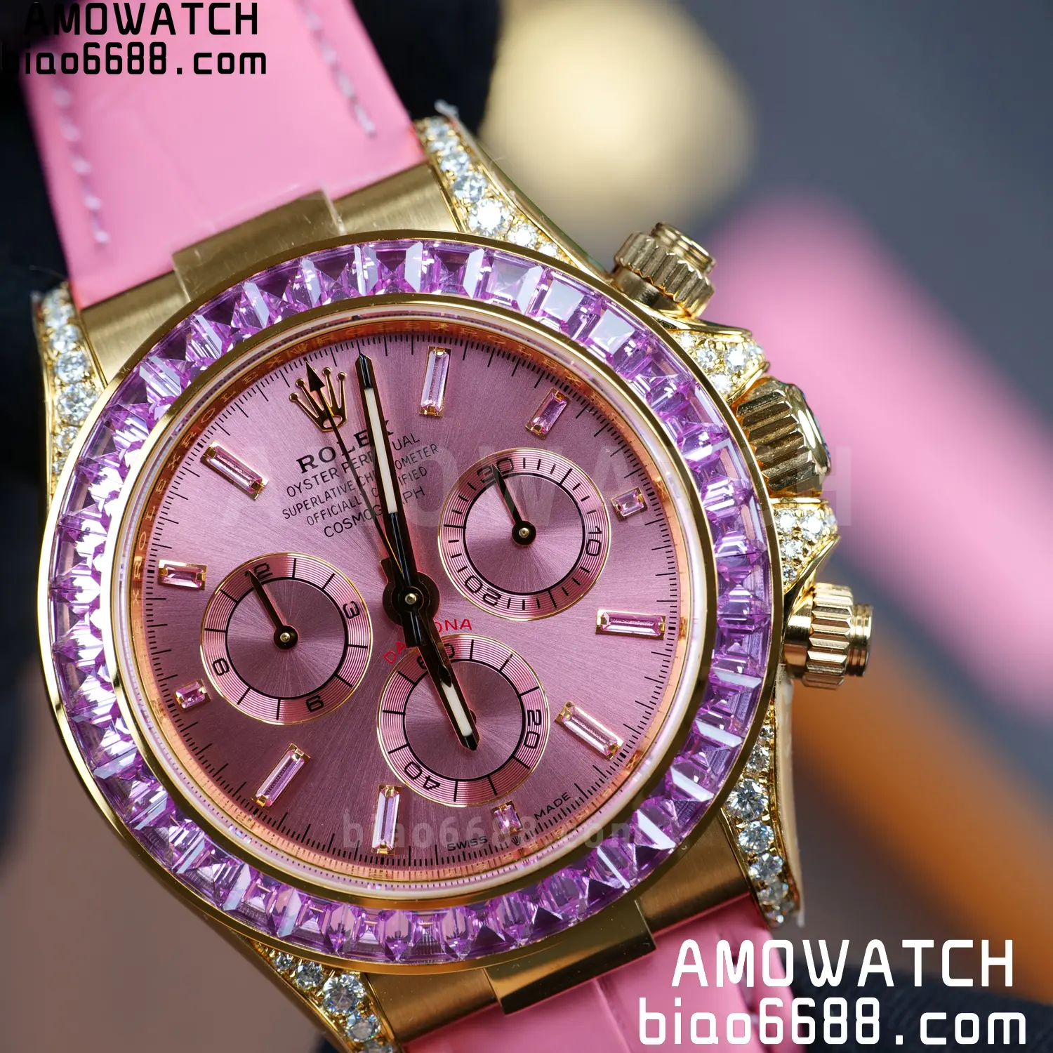Rolex Daytona 126538TRO PPM Factory Best Edition Pink Dial on Pink Leather Strap 4130 91 98e21864ec75c86 阿默表行AmoWatch