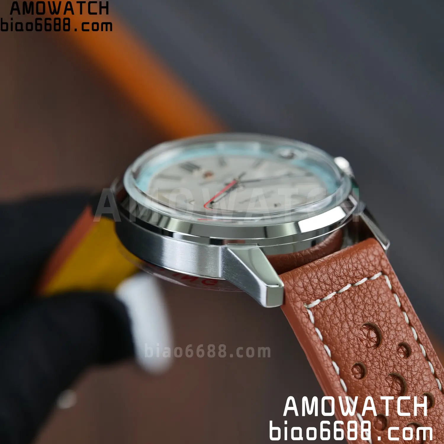 BREITLING Top Time B31 BLF 1:1 Best Edition White Dial Orange Hand on Brown Leather Strap 91 9a297a811d1d524 阿默表行AmoWatch