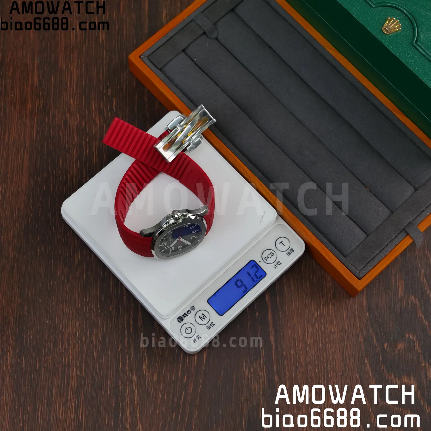 PP Aquanaut 5167 SS Singapore DDF 1:1 Best Edition Gray Dial on Red Rubber Strap DD324 V2 111 9ce01a1ac21e030 AMO Watch