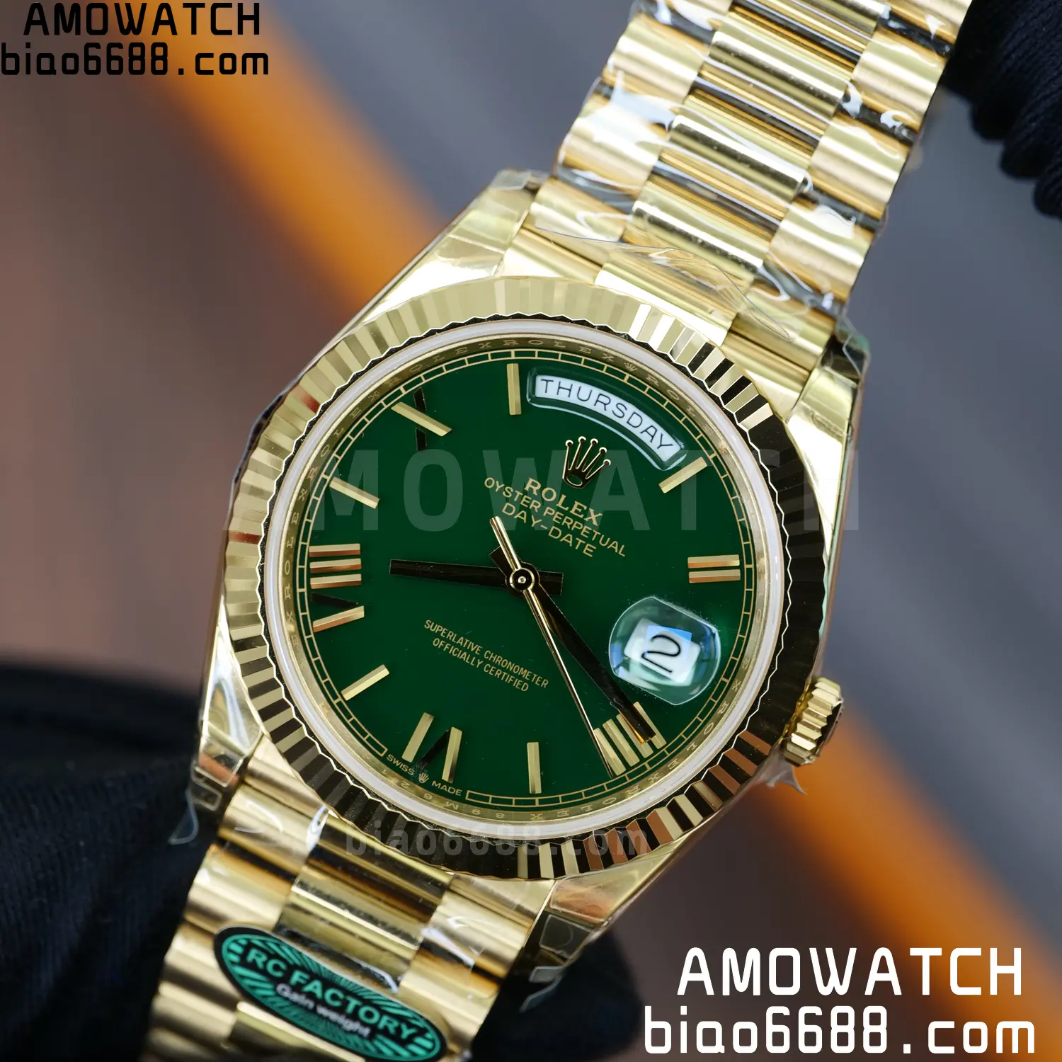 Rolex Day Date 40 YG 228238 RCF 1:1 Best Edition Green Dial on President Bracelet VR3255 (211g) 79 9ed2721577e44d7 AMO Watch