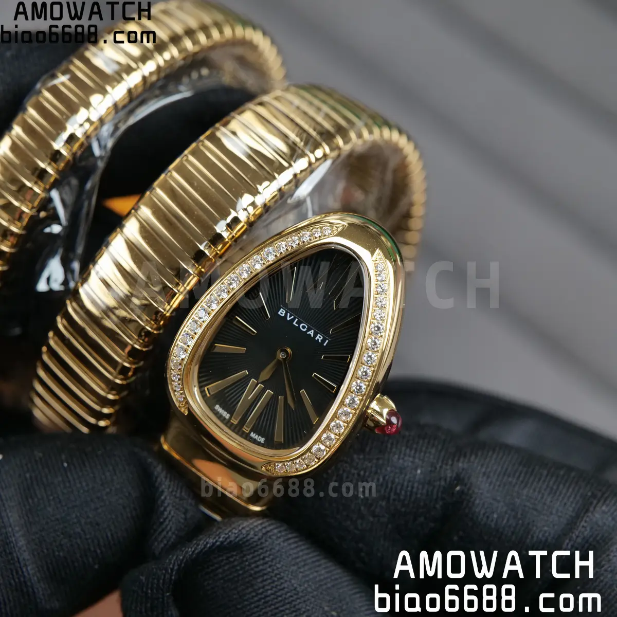 BVLGARI SERPENTI YG BVF 1:1 Best Edition Black Dial on YG Bracelet ETA Quartz 74 9efdb97a469305b 阿默表行AmoWatch