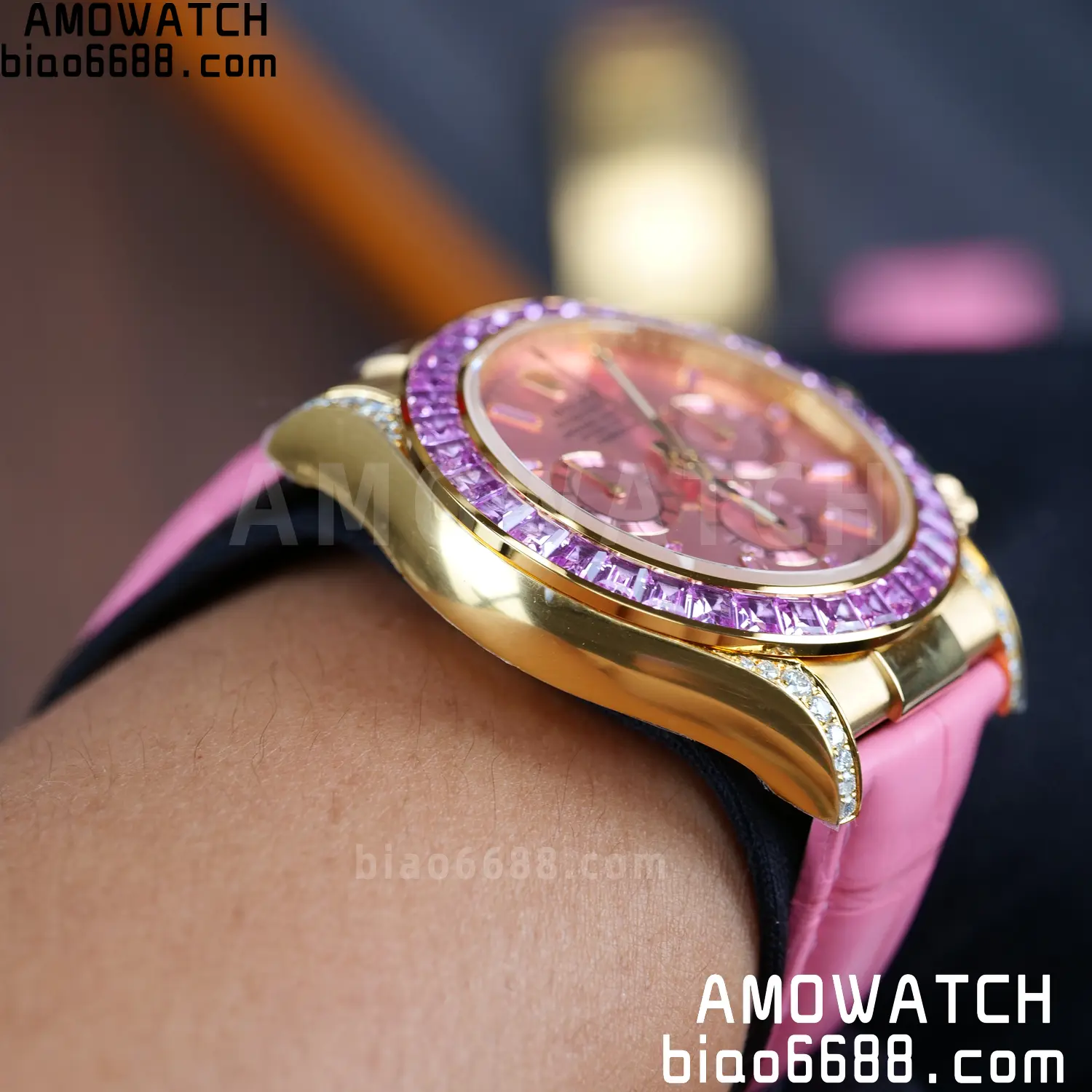 Rolex Daytona 126538TRO PPM Factory Best Edition Pink Dial on Pink Leather Strap 4130 107 9fb7a6260467d28 阿默表行AmoWatch