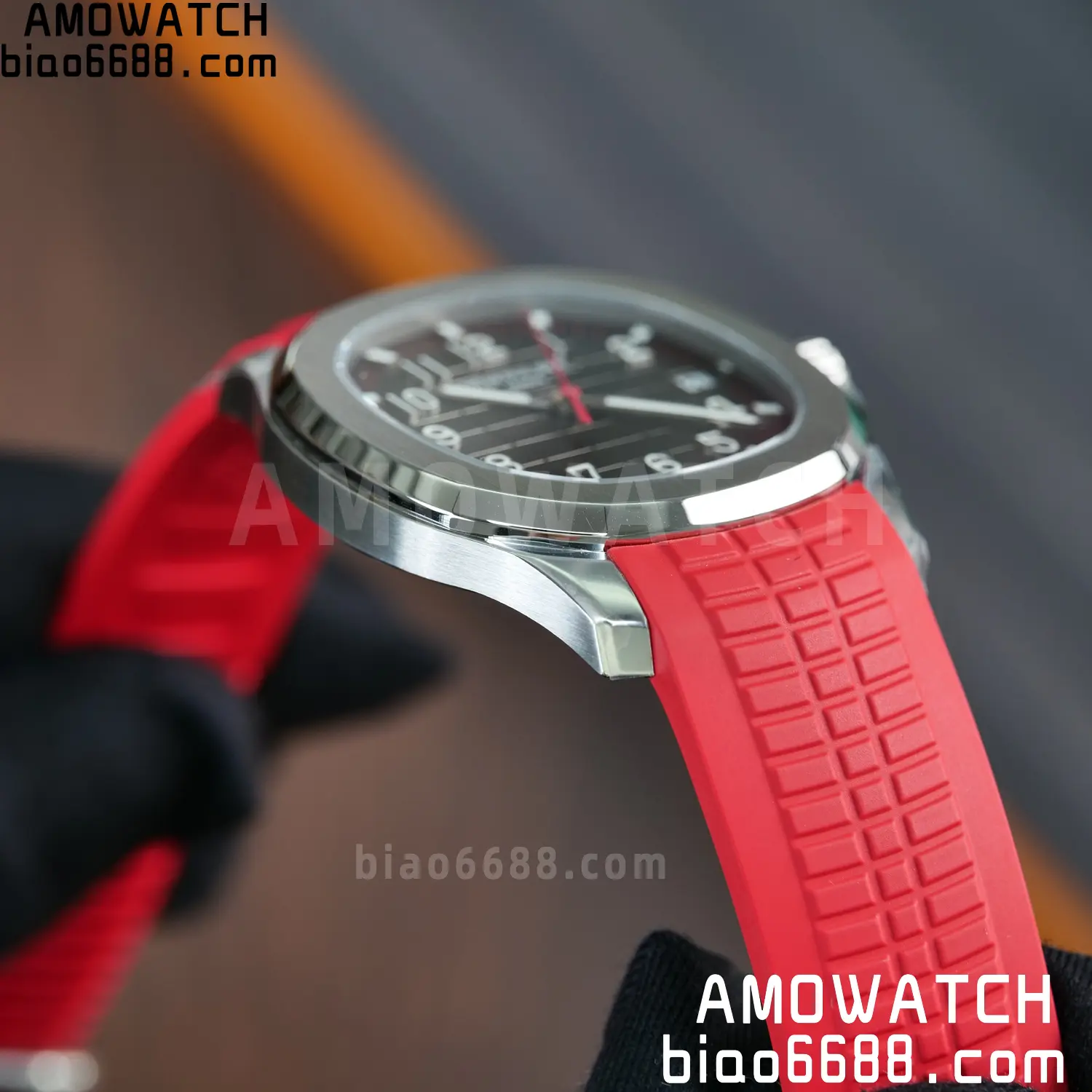 PP Aquanaut 5167 SS Singapore DDF 1:1 Best Edition Gray Dial on Red Rubber Strap DD324 V2 81 a567bf30539336d AMO Watch