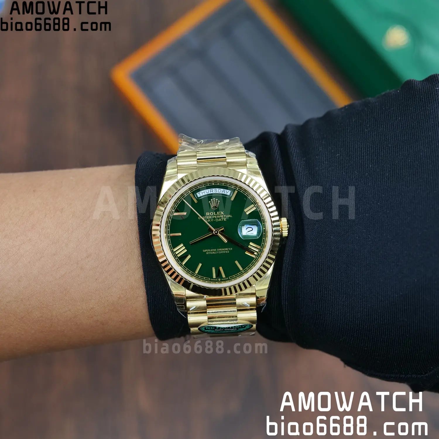Rolex Day Date 40 YG 228238 RCF 1:1 Best Edition Green Dial on President Bracelet VR3255 (211g) 86 a7a040f240f296a AMO Watch