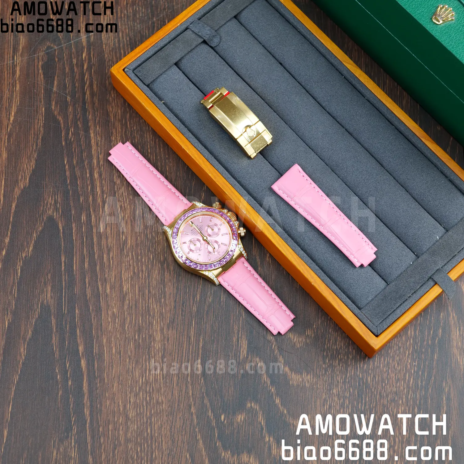 Rolex Daytona 126538TRO PPM Factory Best Edition Pink Dial on Pink Leather Strap 4130 76 a7dc56249a825d3 阿默表行AmoWatch